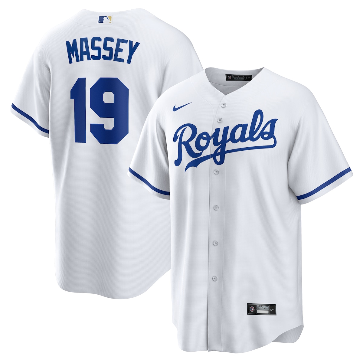 【公式グッズ】MLB ロイヤルズ マイケル・マッシー ホーム ユニフォーム （レプリカ） Nike/ナイキ メンズ ホワイト (Men's Nike 1.0 Replica Player Jersey)