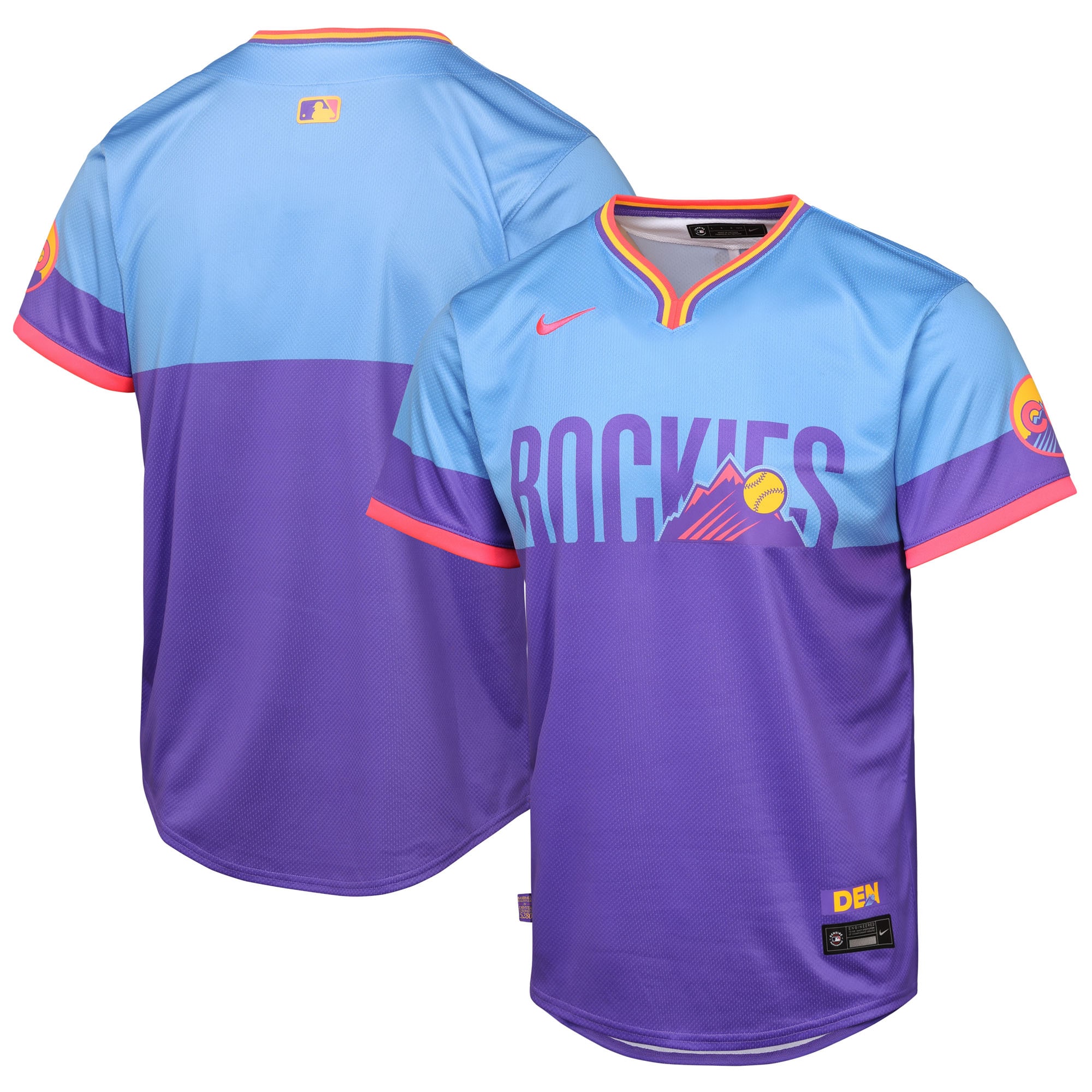 【公式グッズ】MLB ロッキーズ ユニフォーム Nike/ナイキ キッズサイズ パープル (SP25 Youth Limited City Connect Blank Jersey)