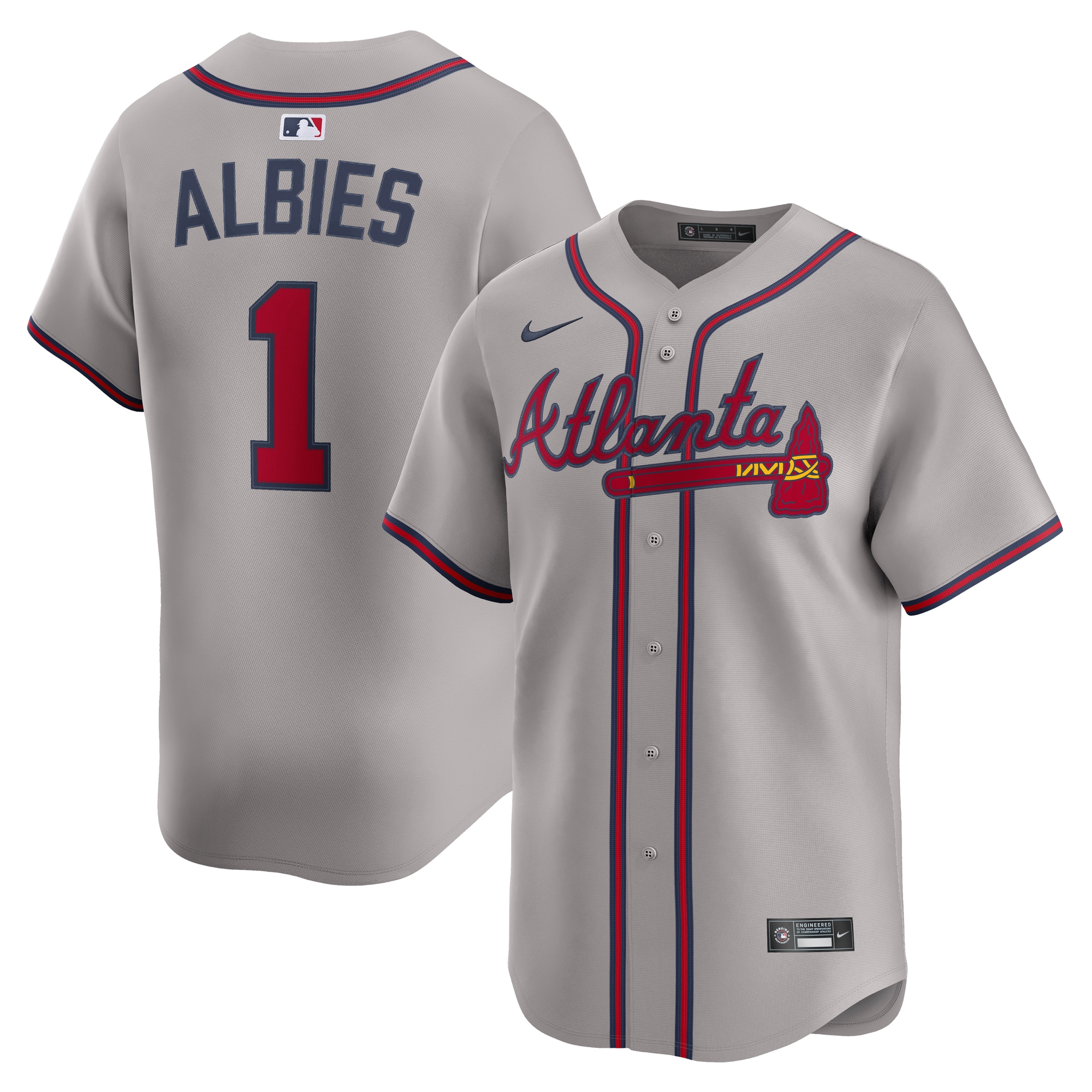【公式グッズ】MLB ブレーブス オジー・アルビース ユニフォーム Nike/ナイキ メンズ グレイ (2025 Nike Men's Ltd Players Jerseys - FTF NTP Master Style) 25,341円