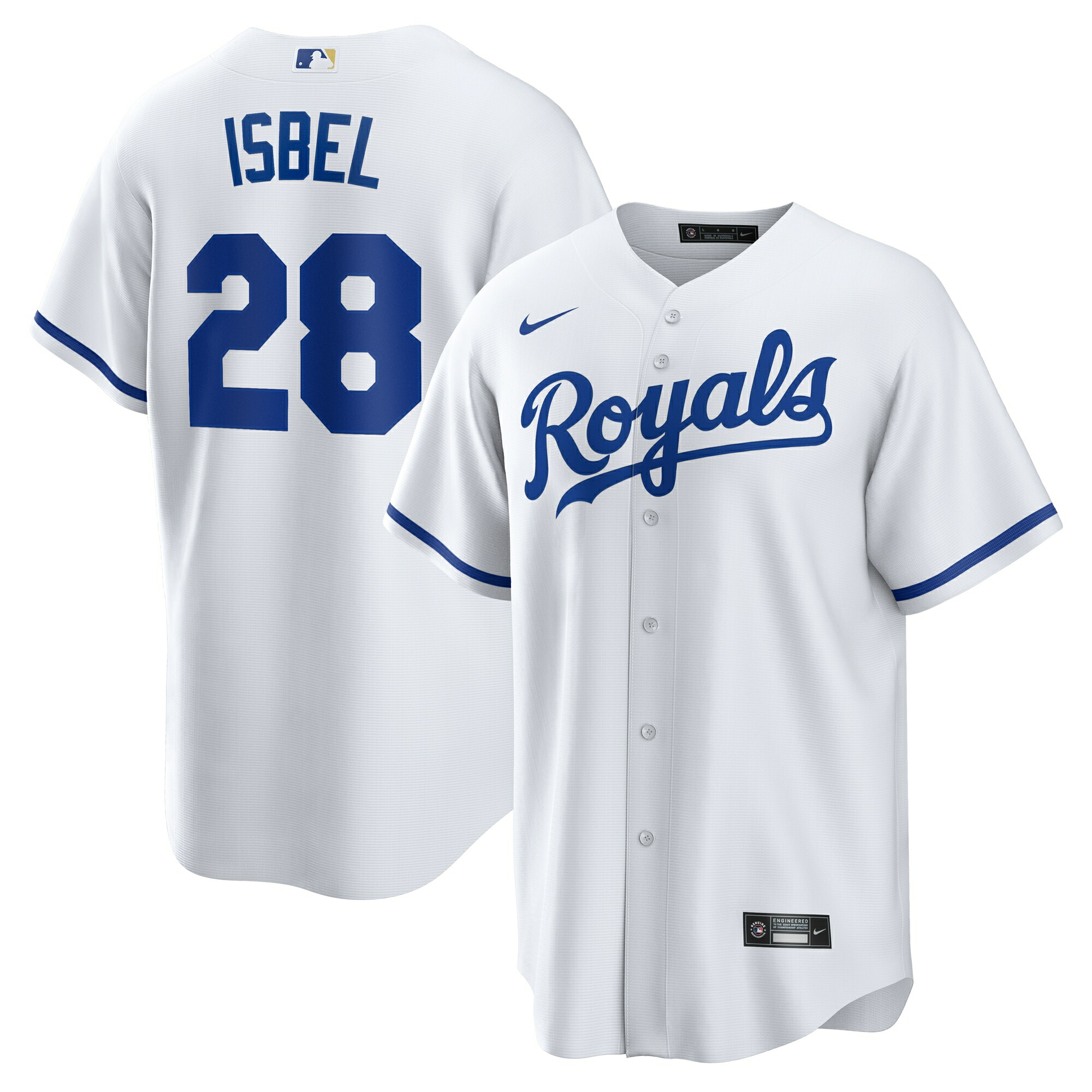 【公式グッズ】MLB ロイヤルズ カイル・イスベル ユニフォーム Nike/ナイキ メンズ ホワイト (Men's Nike 1.0 Replica Player Jersey)