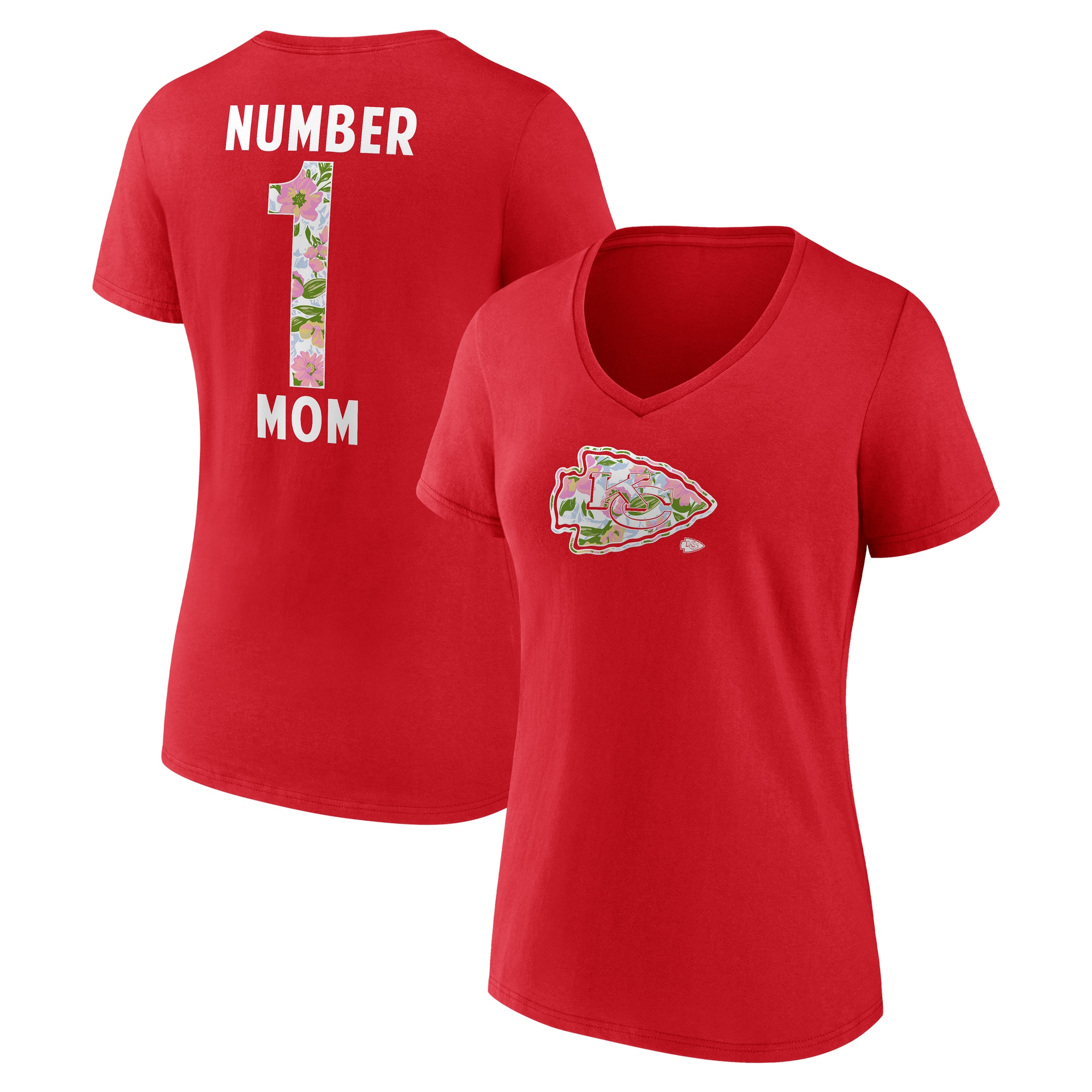 【公式グッズ】NFL チーフス Tシャツ Fanatics/ファナティクス レディース レッド (25 NFL Womens Plus Mothers Day Floral SST)|Fanatics公式ストア 店