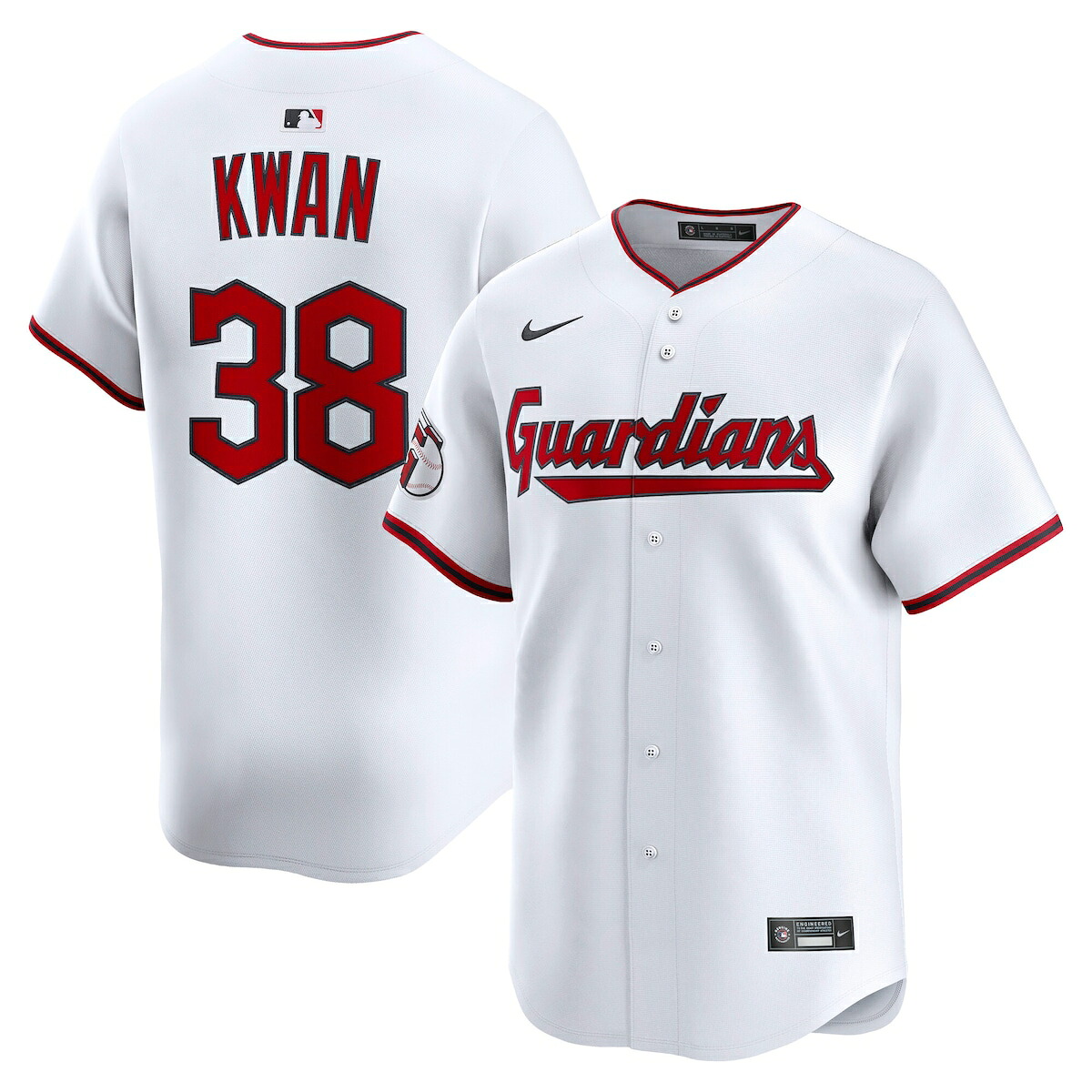 【公式グッズ】MLB インディアンス スティーブン・クワン ユニフォーム Nike/ナイキ メンズ ホワイト (2025 Nike Men's Ltd Players Jerseys - FTF NTP Master Style)