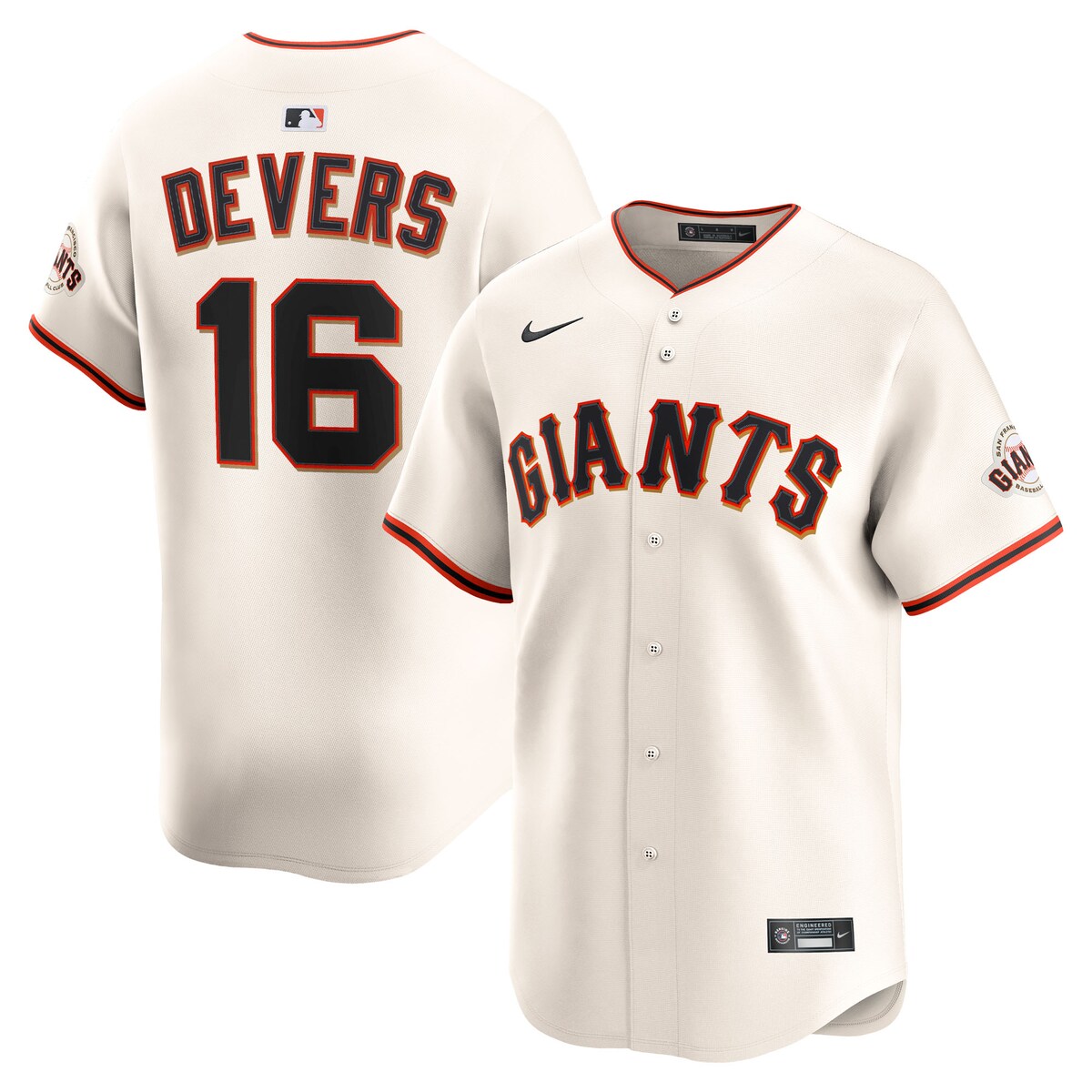 【公式グッズ】MLB ジャイアンツ ラファエル・デヴァース ユニフォーム Nike/ナイキ メンズ クリーム (2025 Nike Men's Ltd Players Jerseys - FTF NTP Master Style)