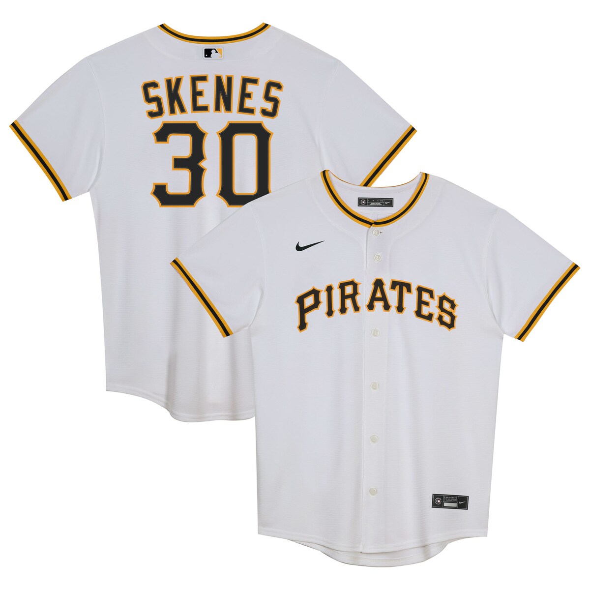 【公式グッズ】MLB パイレーツ ポール・スキーンズ ユニフォーム Nike/ナイキ トドラー・幼児サイズ ホワイト (2025 Juvenile Replica 2.0 Player Jersey)