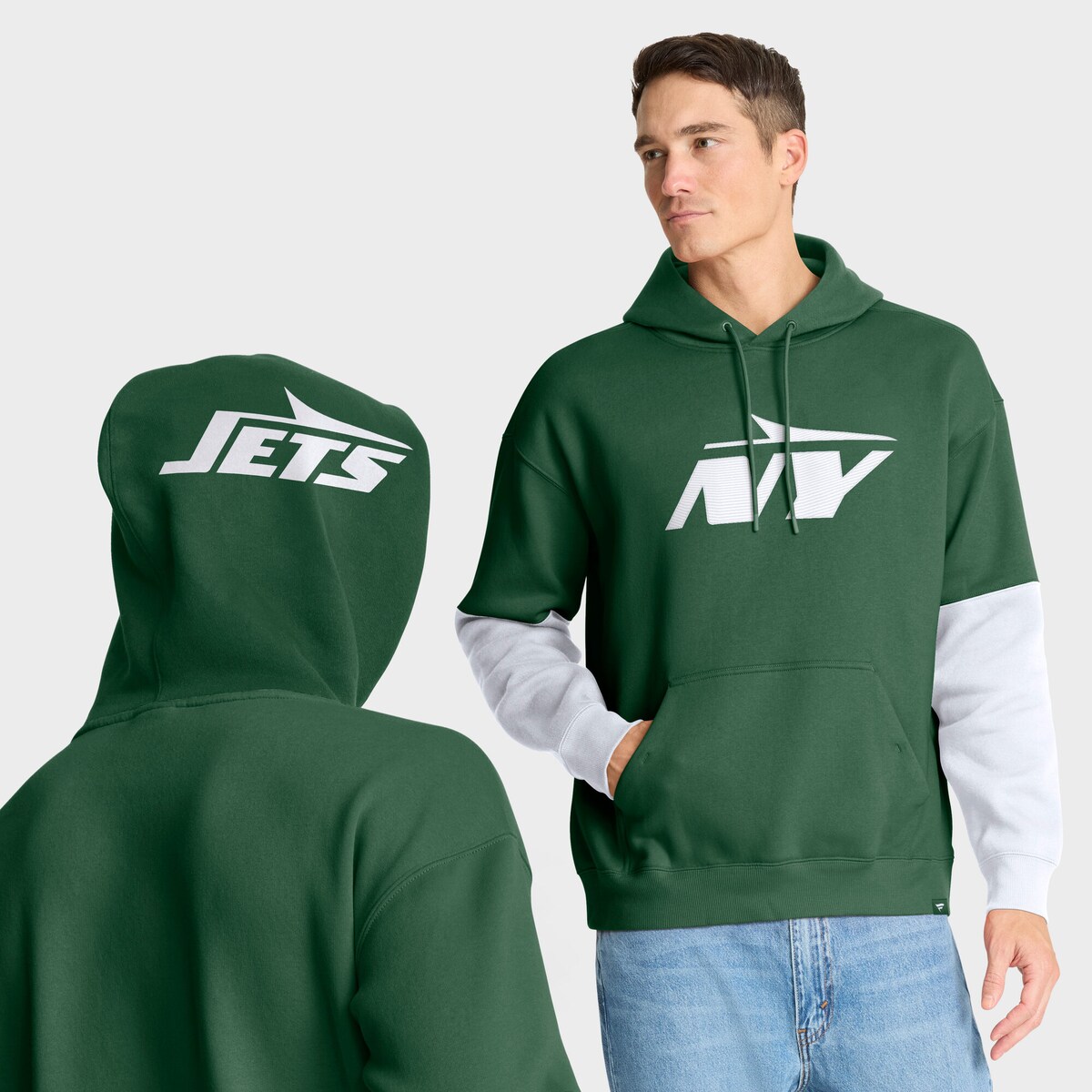 【公式グッズ】NFL ジェッツ プルオーバーパーカー Fanatics/ファナティクス メンズ グリーン (25 Men's Fanatics Helmet Hood Fleece POH)|Fanatics公式ストア 店