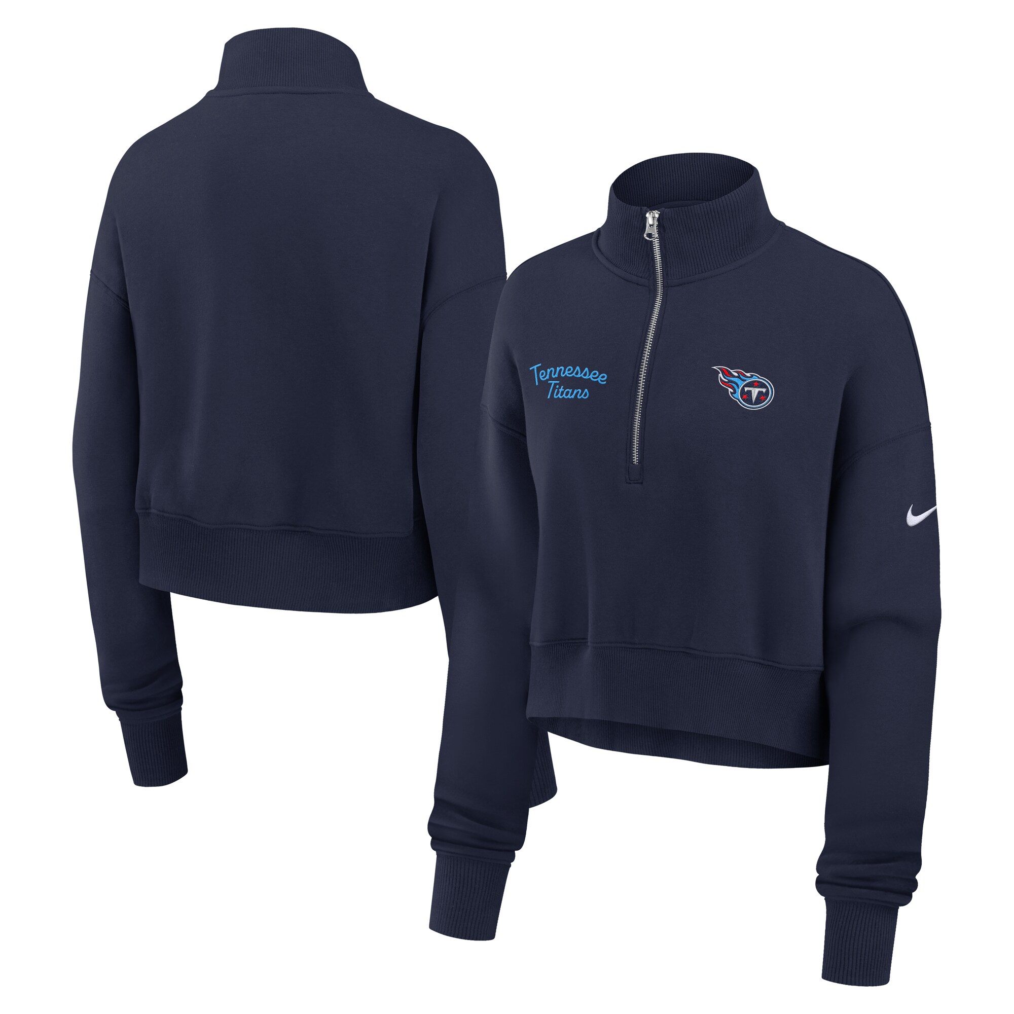 【公式グッズ】NFL タイタンズ ジップアップ トレーナー Nike/ナイキ レディース ネイビー (25 Women's Nike Primetime Phoenix Cropped Quarter Zip)｜Fanatics公式ストア 店 14,549円