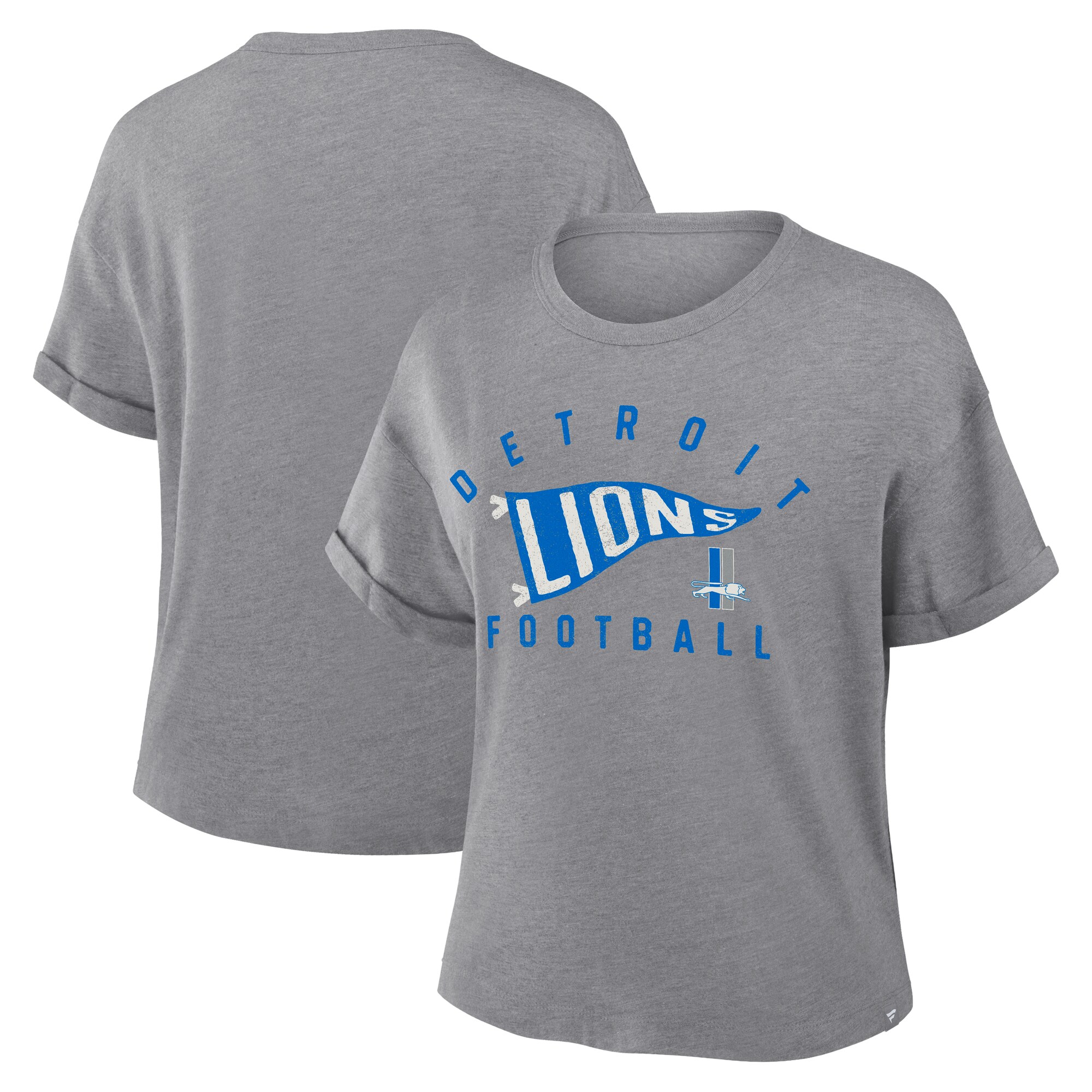 【公式グッズ】NFL ライオンズ Tシャツ Fanatics/ファナティクス レディース ヘザーグレイ (NFL Womens Pennant Wave Tribute Triblend SST - R)
