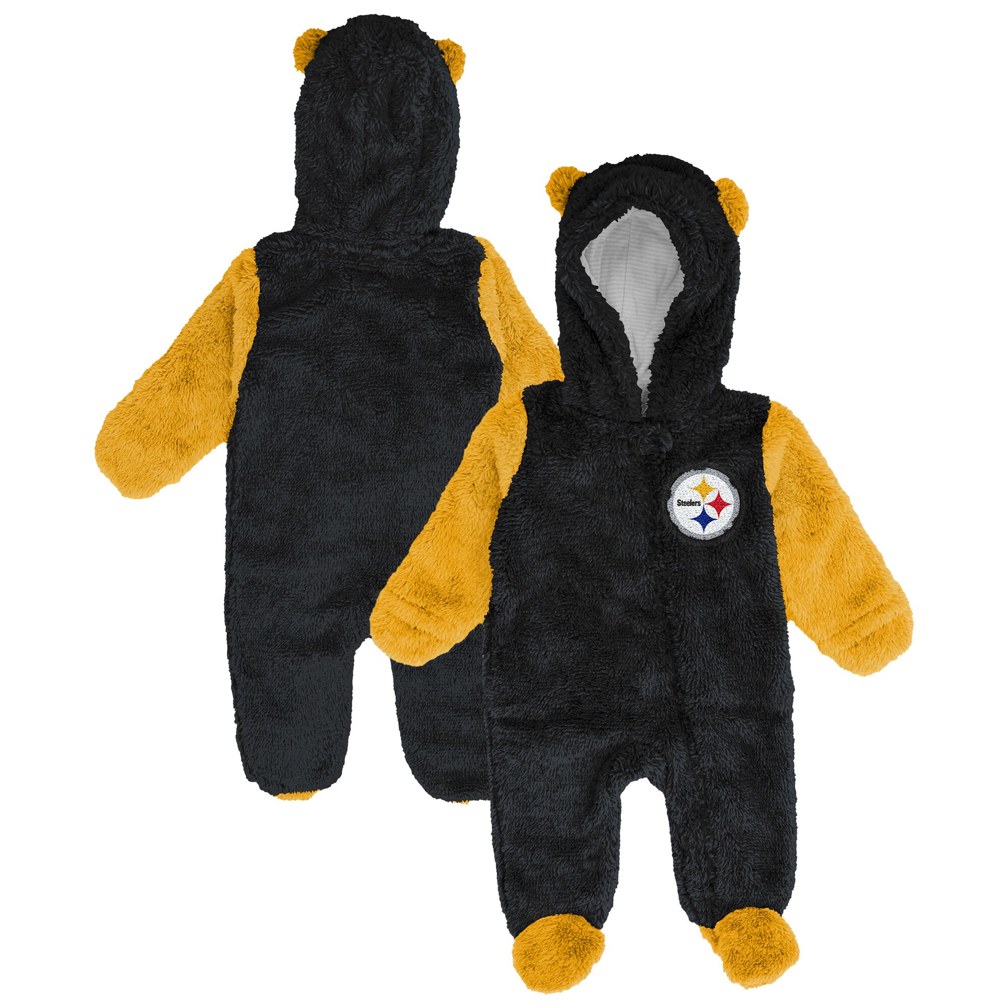 【公式グッズ】NFL スティーラーズ ロンパース Outerstuff ベビー用 ブラック (NFL Newborn Stay Napping Fleece Bunting Pram)｜Fanatics公式ストア 店