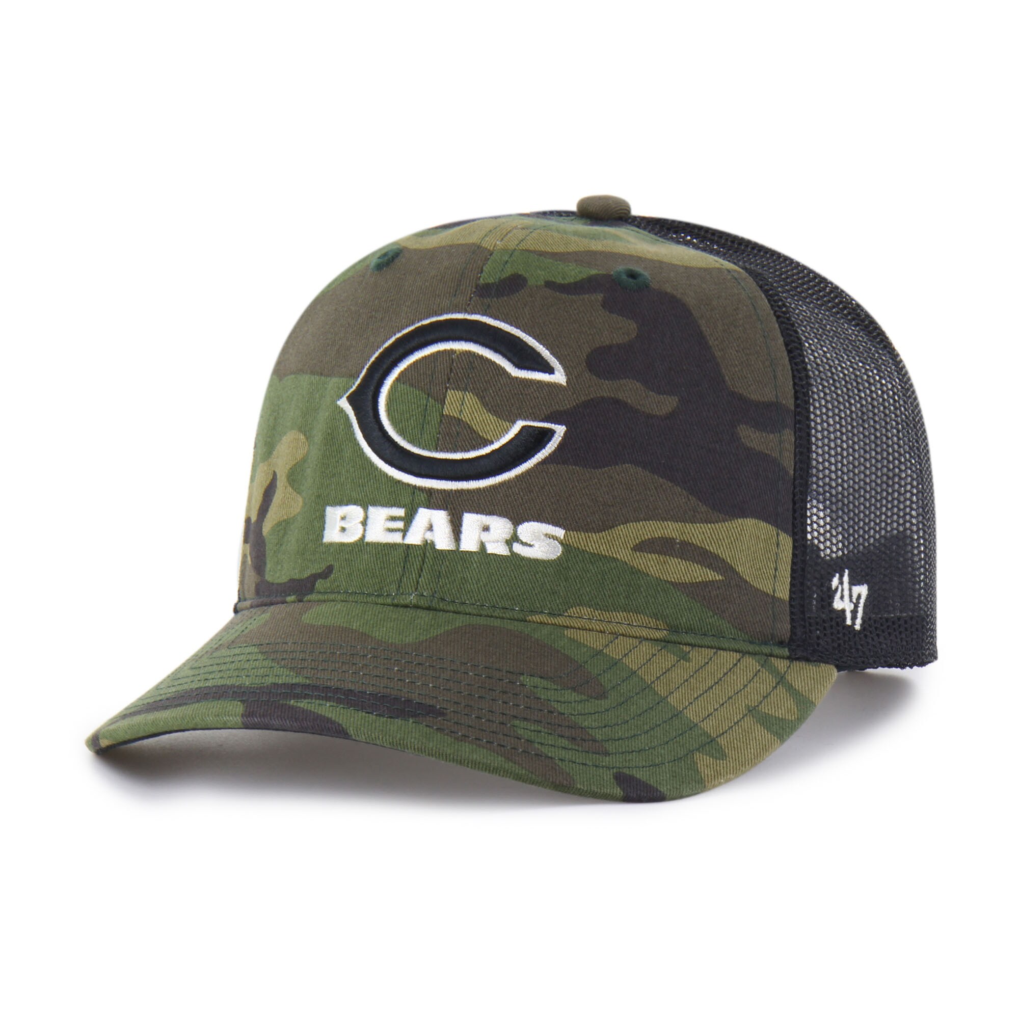 【公式グッズ】NFL ベアーズ アジャスタブルキャップ '47/フォーティーセブン メンズ カモフラ (NFL Camo '47 Unstructured Trucker)｜Fanatics公式ストア 店