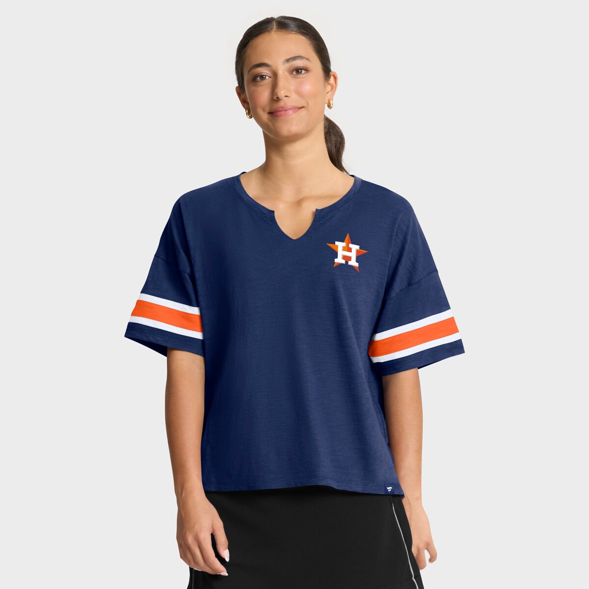【公式グッズ】MLB アストロズ Tシャツ Fanatics/ファナティクス レディース ネイビー (FANATICS CURL ROUTE SS FASHION TOP)