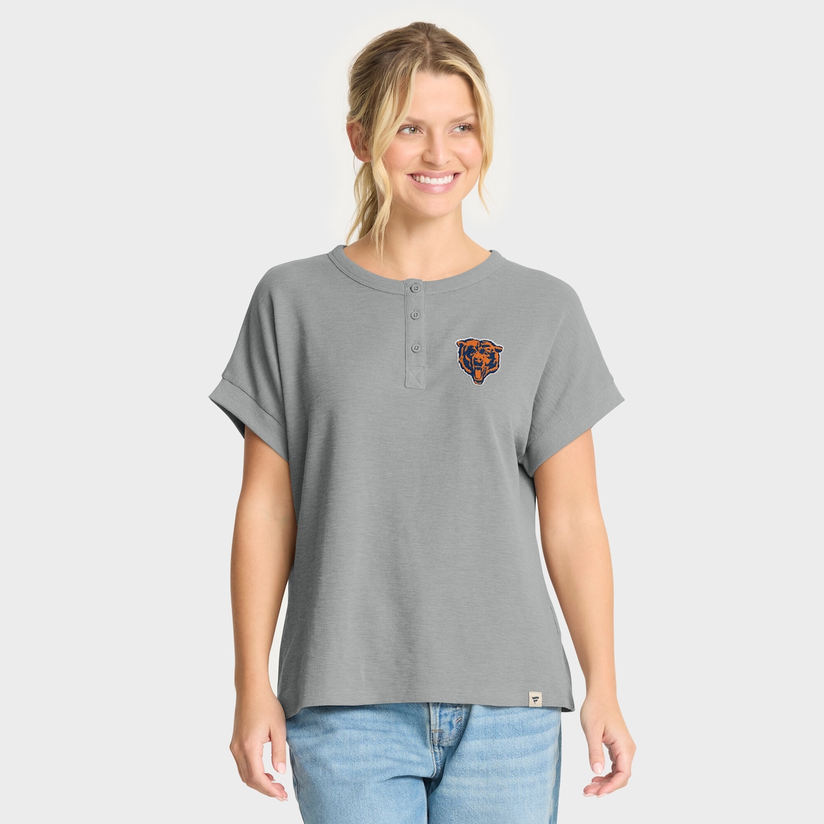 【公式グッズ】NFL ベアーズ Tシャツ Fanatics/ファナティクス レディース ヘザーグレイ (NFL Womens Hometown Henley SST)｜Fanatics公式ストア 店