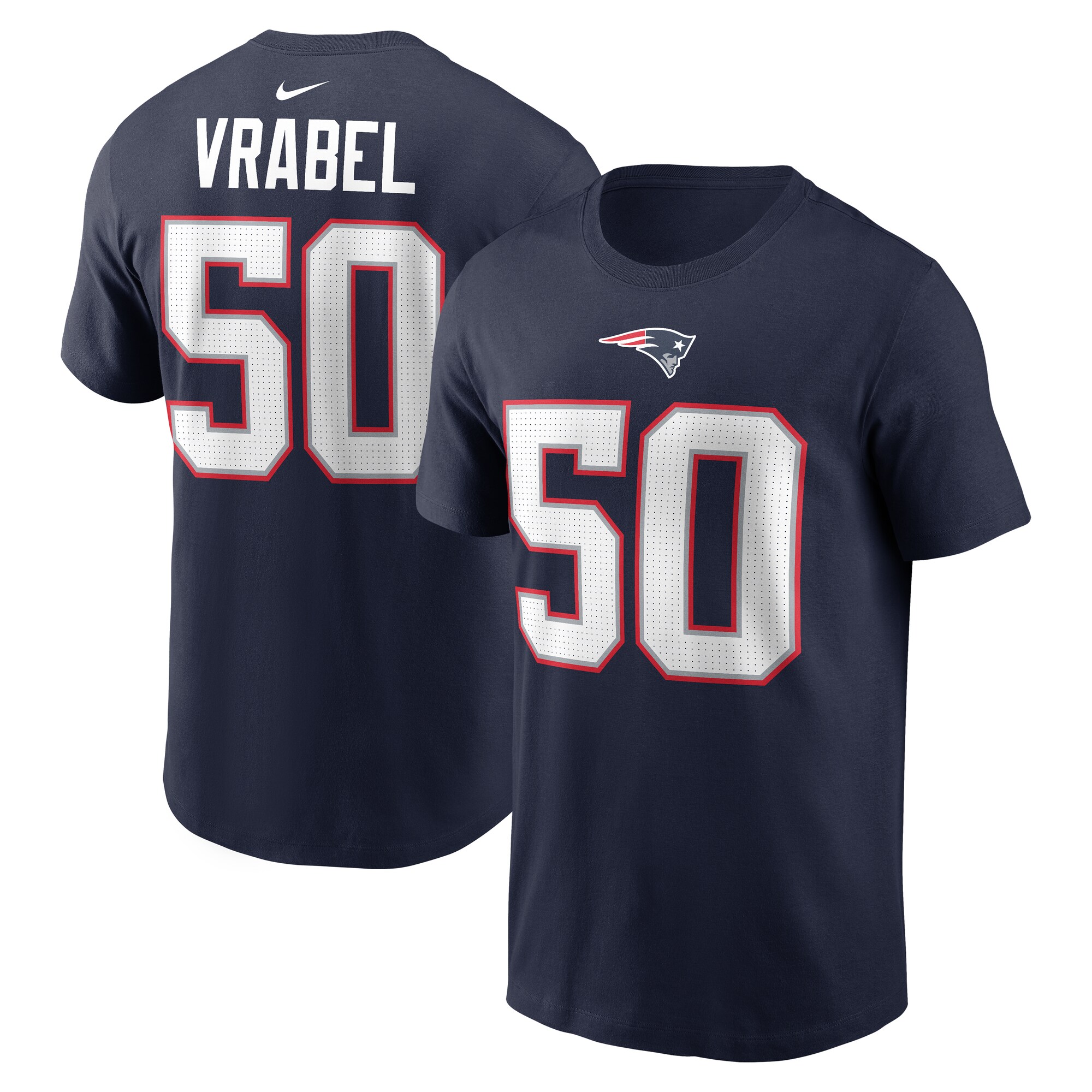 【公式グッズ】NFL ペイトリオッツ マイク・ブレイベル ネーム&ナンバー Tシャツ Nike/ナイキ メンズ ネイビー (Men's NFL Nike Retired Player N&N Tee)