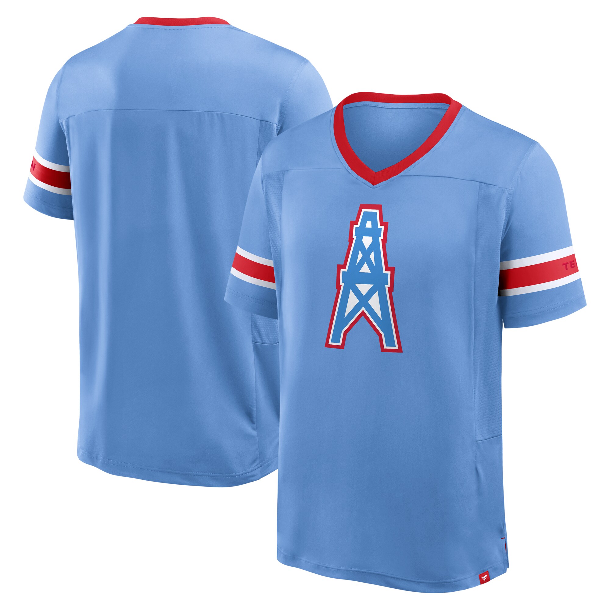 【公式グッズ】NFL タイタンズ Vネック Tシャツ Fanatics/ファナティクス メンズ ライトブルー (FANATICS HASHMARK V/C LOGO)｜Fanatics公式ストア 店