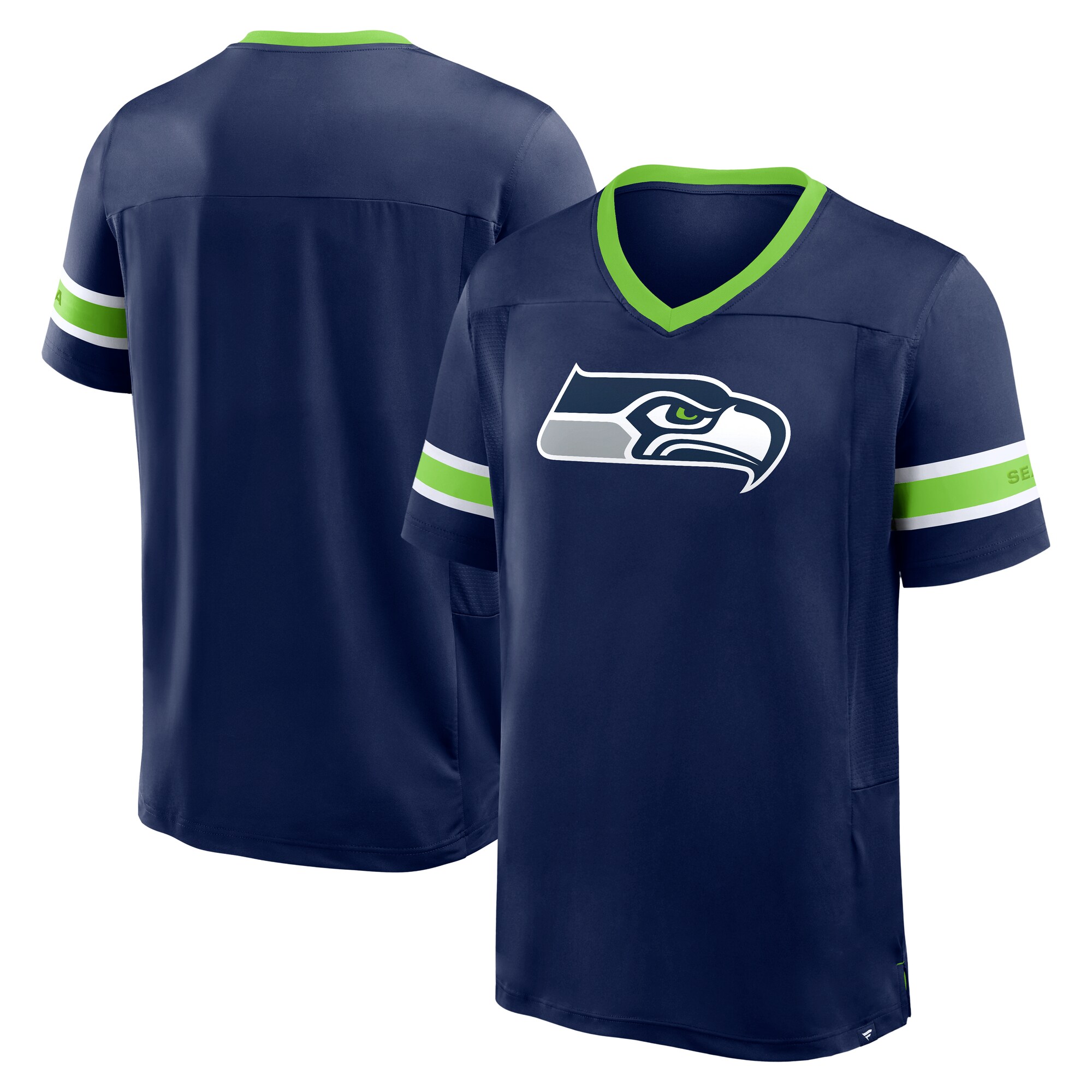 【公式グッズ】NFL シーホークス Vネック Tシャツ Fanatics/ファナティクス メンズ (Fanatics Pigskin Hashmark SS Top) 9,736円