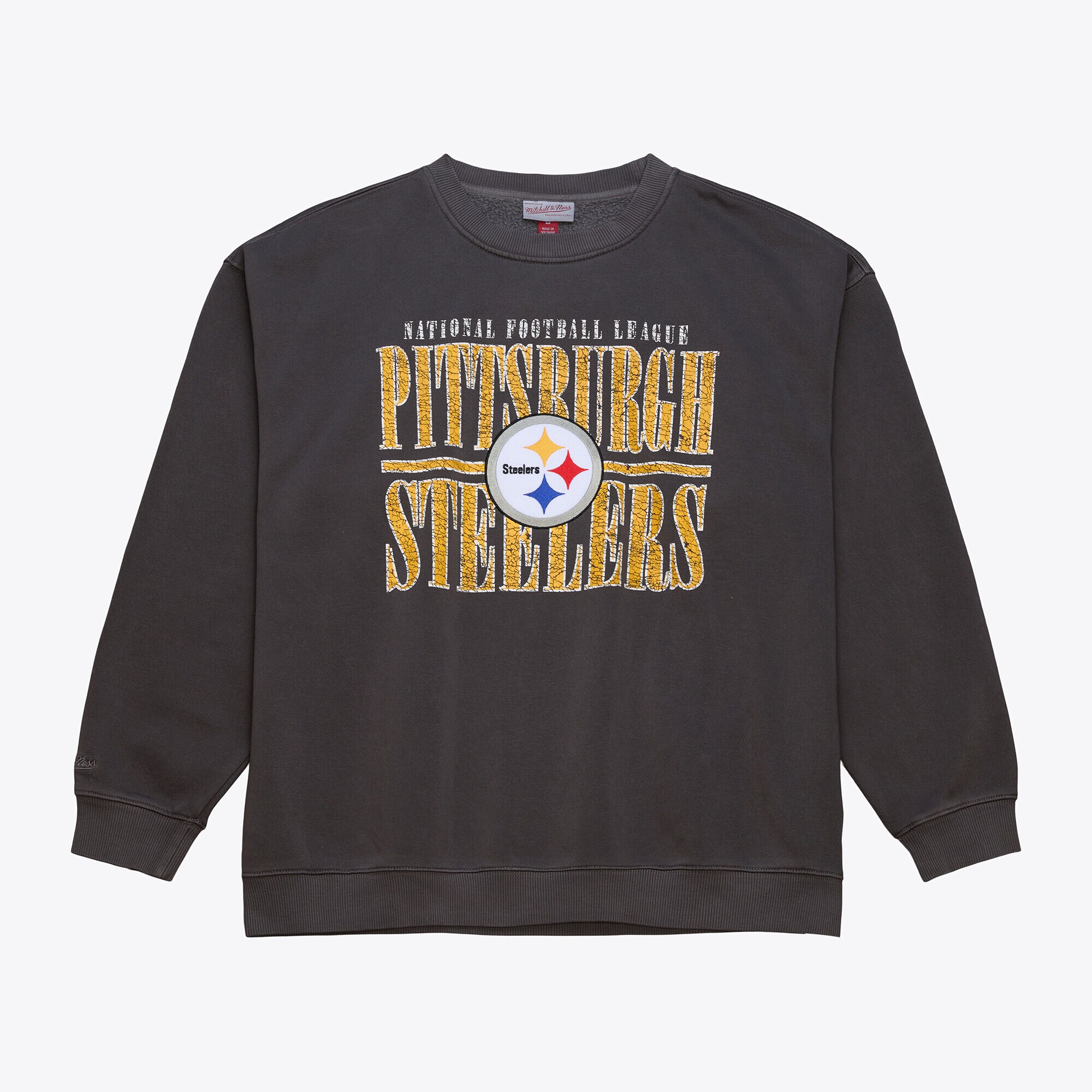 【公式グッズ】NFL スティーラーズ フリース トレーナー Mitchell & Ness/ミッチェル＆ネス メンズ ブラック (NFL DOWNTOWN CREW CURRENT LOGO)