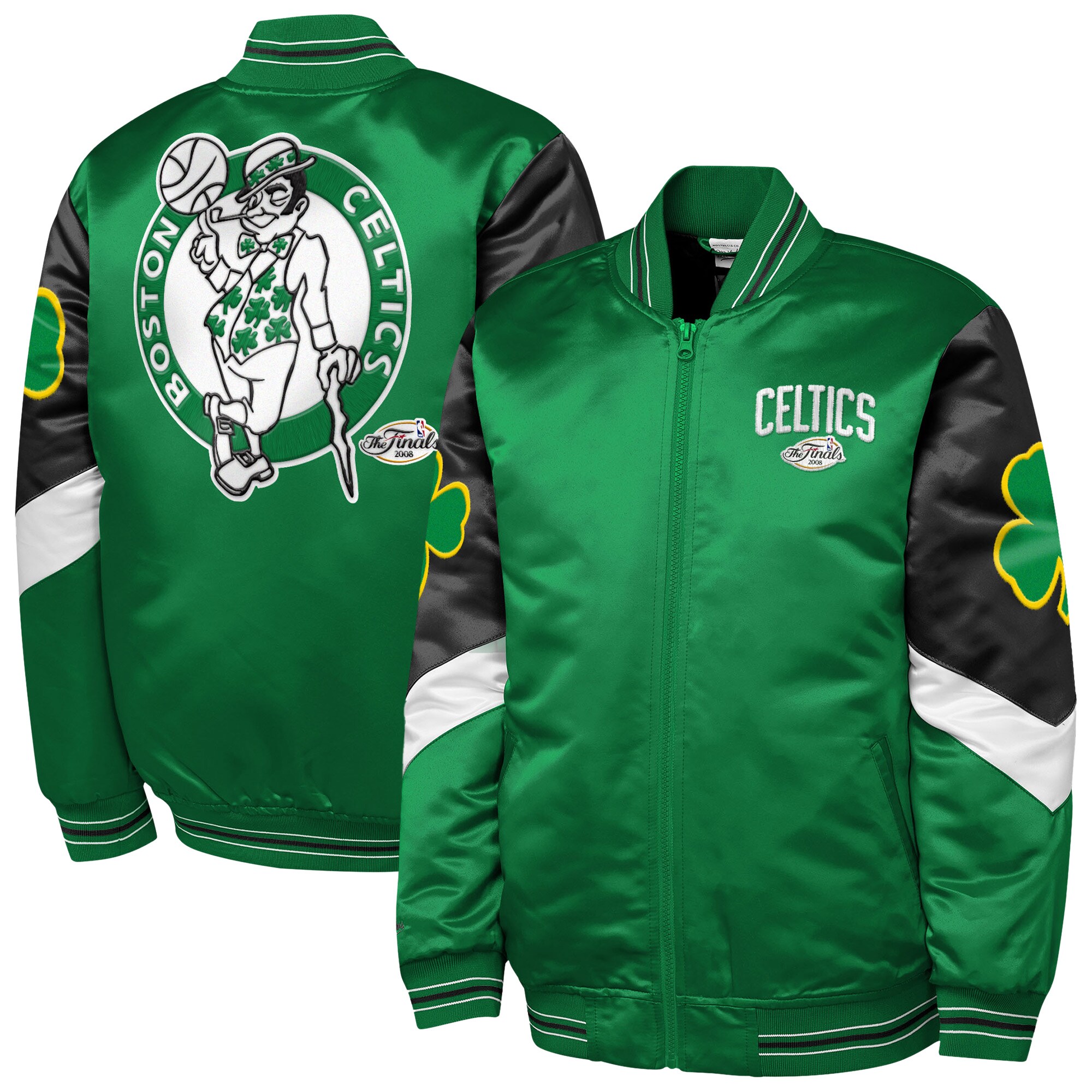 【公式グッズ】NBA セルティックス ジャケット Mitchell & Ness/ミッチェル＆ネス キッズサイズ グリーン (FA25 Youth 8-20 MNC NBA HWC Throw It Back Heavyweight Satin Jacket)｜Fanatics公式ストア 店