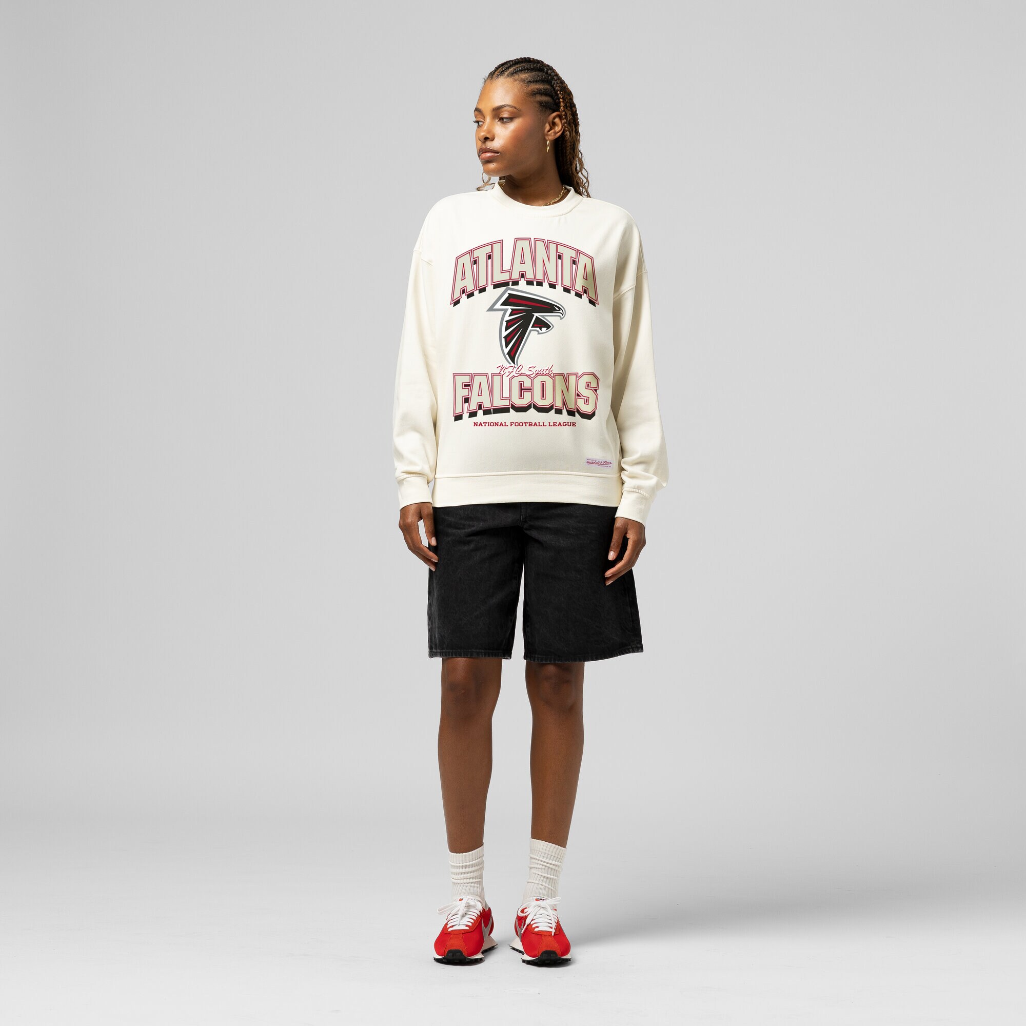 【公式グッズ】NFL ファルコンズ トレーナー Mitchell & Ness/ミッチェル＆ネス レディース クリーム (NFL Womens MNC Tonal Arch Crew - R)