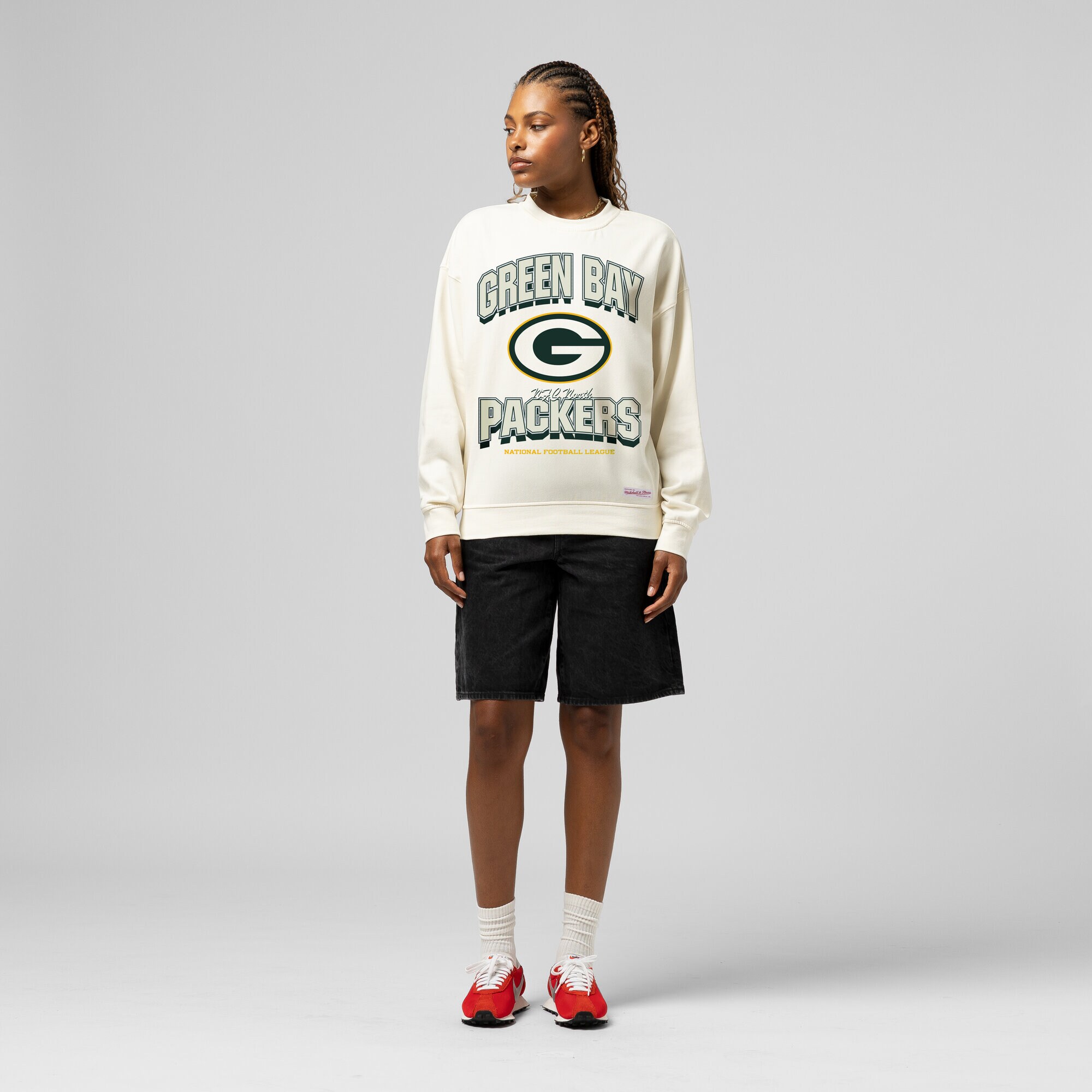 【公式グッズ】NFL パッカーズ トレーナー Mitchell & Ness/ミッチェル＆ネス レディース クリーム (NFL Womens MNC Tonal Arch Crew - R)｜Fanatics公式ストア 店