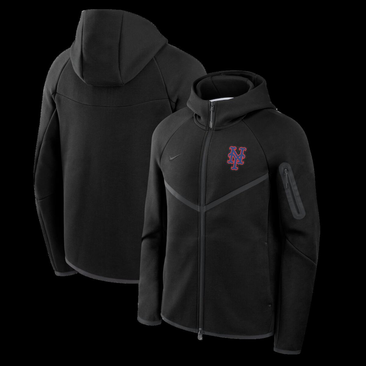 【公式グッズ】MLB メッツ ジャケット Nike/ナイキ メンズ ブラック (Men's Nike Tech Full-Zip Windrunner Hoodie)