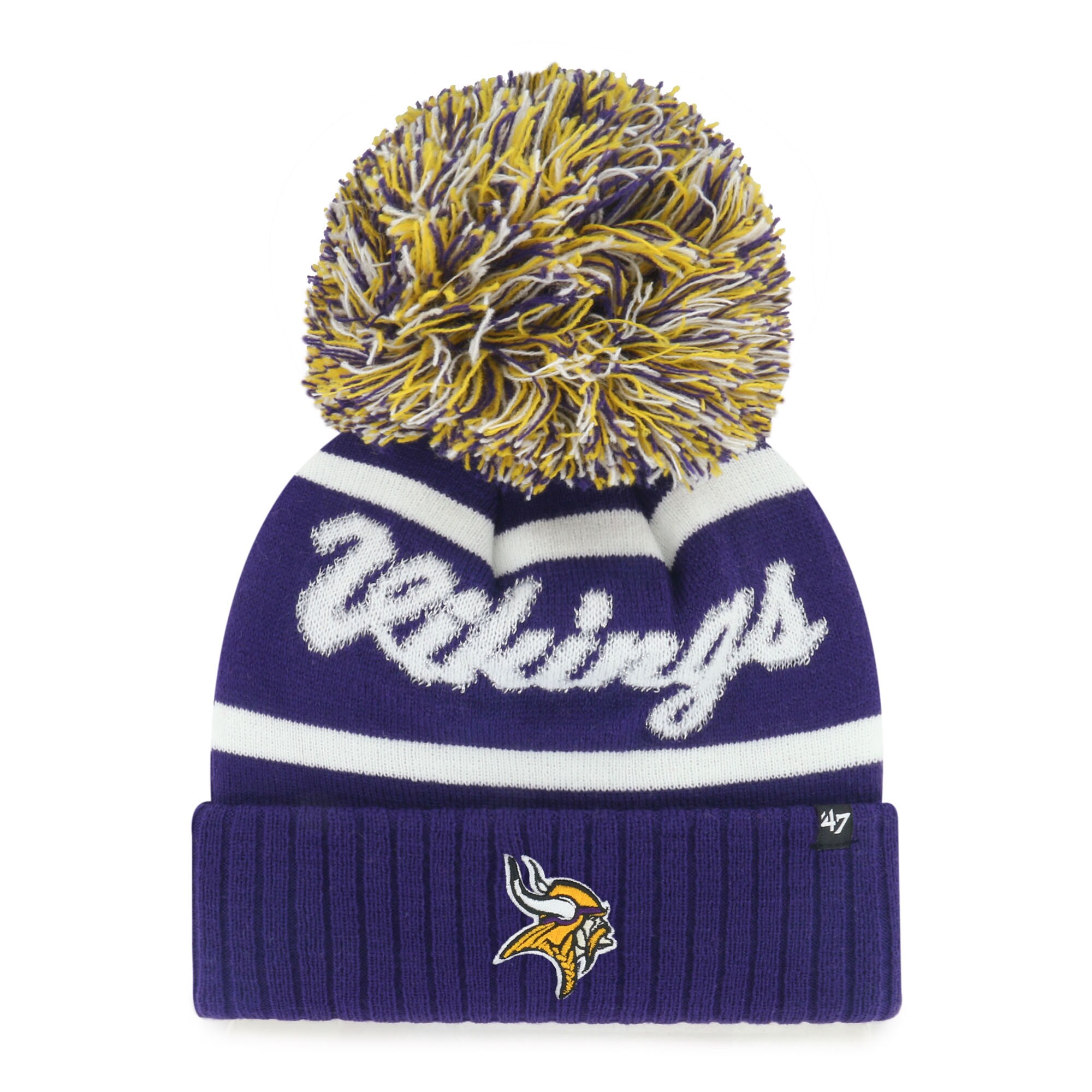 【公式グッズ】NFL バイキングス ニット帽 '47/フォーティーセブン レディース パープル (NFL Womens Spirited Cuffed Pom Knit)｜Fanatics公式ストア 店