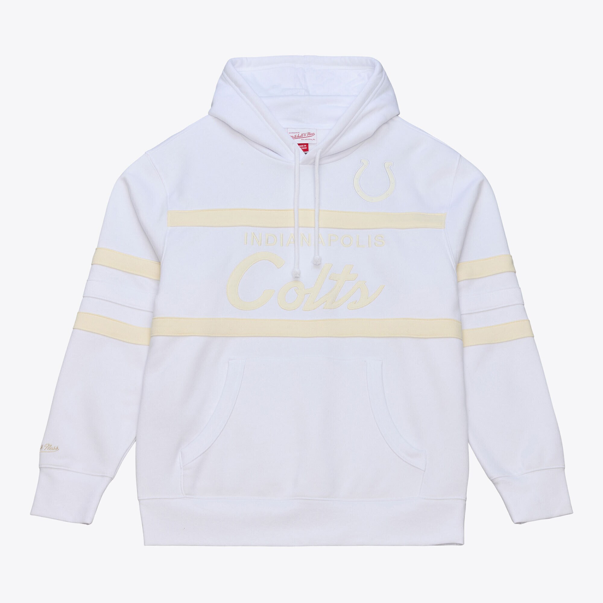 【公式グッズ】NFL コルツ パーカー Mitchell & Ness/ミッチェル＆ネス メンズ ホワイト (NFL HEAD COACH HOODIE WHITE OUT EDITION)