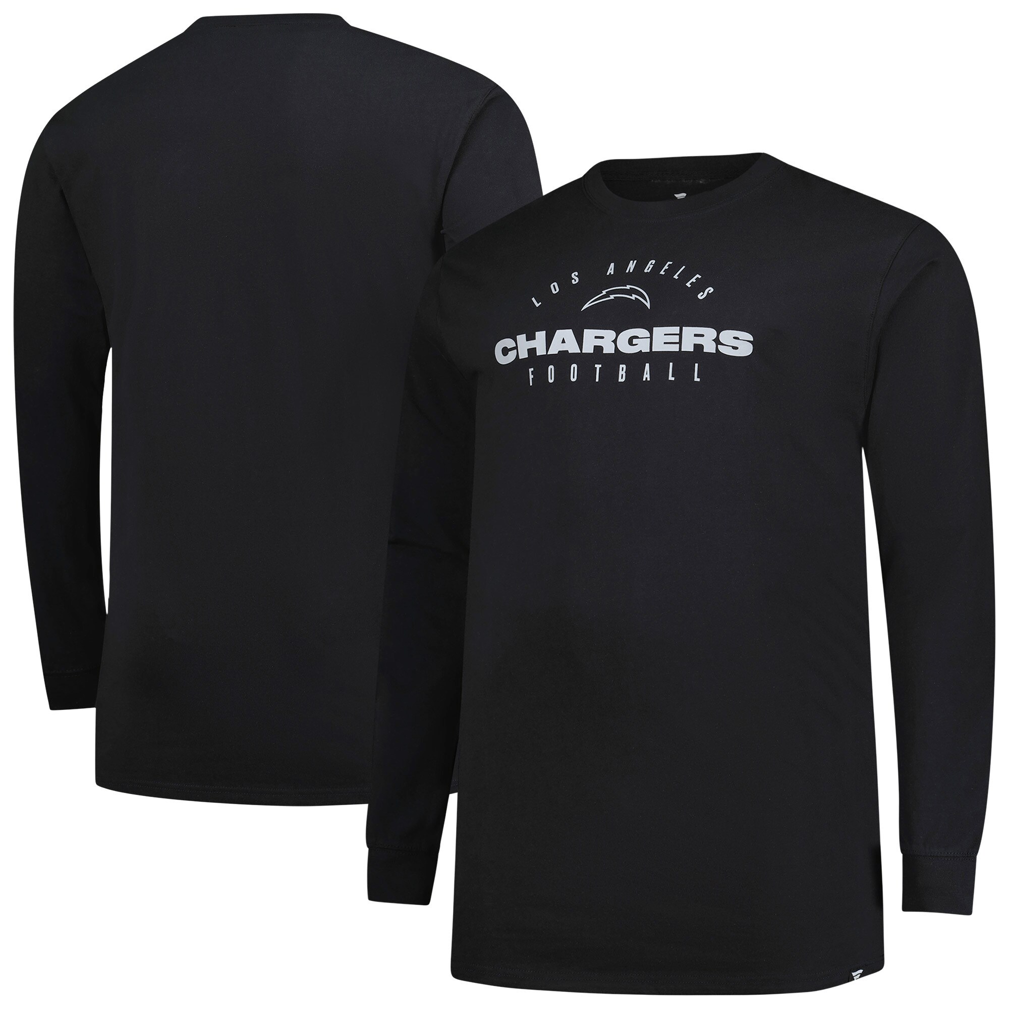 【公式グッズ】NFL チャージャーズ 長袖 Tシャツ （大きいサイズ） Fanatics/ファナティクス メンズ ブラック (MENS BIG & TALL FANATICS COVERAGE SCHEME LS TEE)