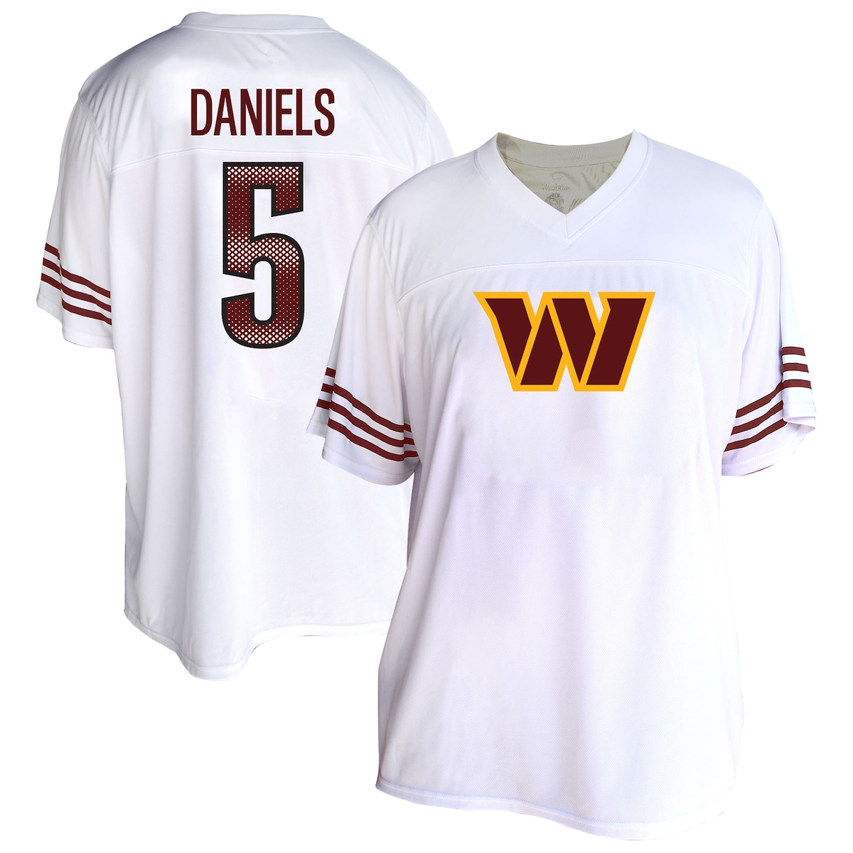 【公式グッズ】NFL コマンダーズ ジェイデン・ダニエルズ Tシャツ Fanatics/ファナティクス レディース ホワイト (Women's Plus Size White Fashion Jersey)｜Fanatics公式ストア 店