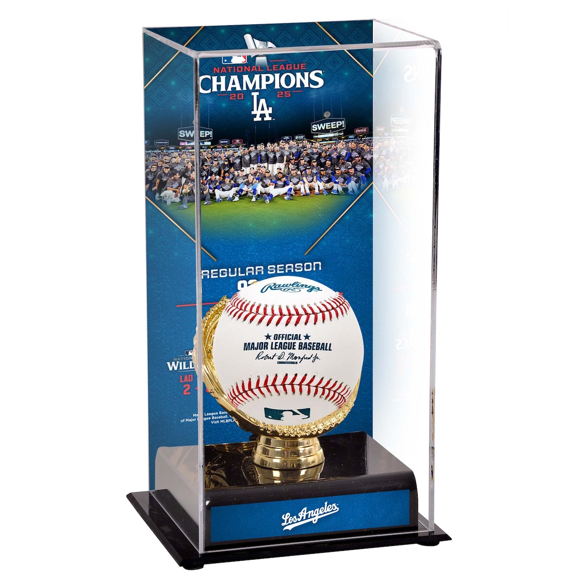 【公式グッズ】MLB ドジャース コレクタブル用 野球ボールケース（ボール無し） Fanatics Authentic/ファナティクスオーセンティック (UNS 25 LCS CHAMPS BSBL DISPLAY CASE 45940)｜Fanatics公式ストア 店