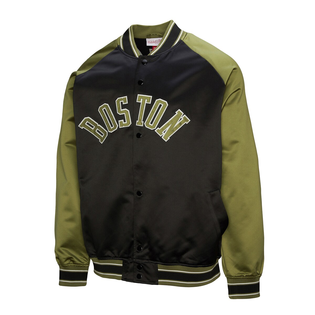 【公式グッズ】NBA セルティックス ジャケット Mitchell & Ness/ミッチェル&ネス メンズ オリーブ (FA25 Mens MNC HWC Double Clutch Fashion Colorway Capsule Satin Jacket)