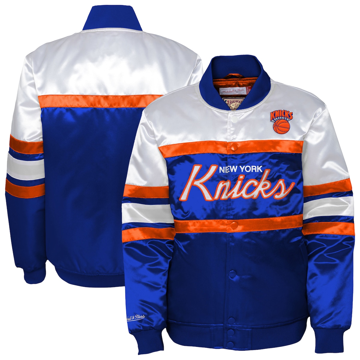 【公式グッズ】NBA ニックス ジャケット Mitchell & Ness/ミッチェル&ネス キッズサイズ ブルー (NBA OST MNC Youth NYK Satin Jacket)|Fanatics公式ストア 店