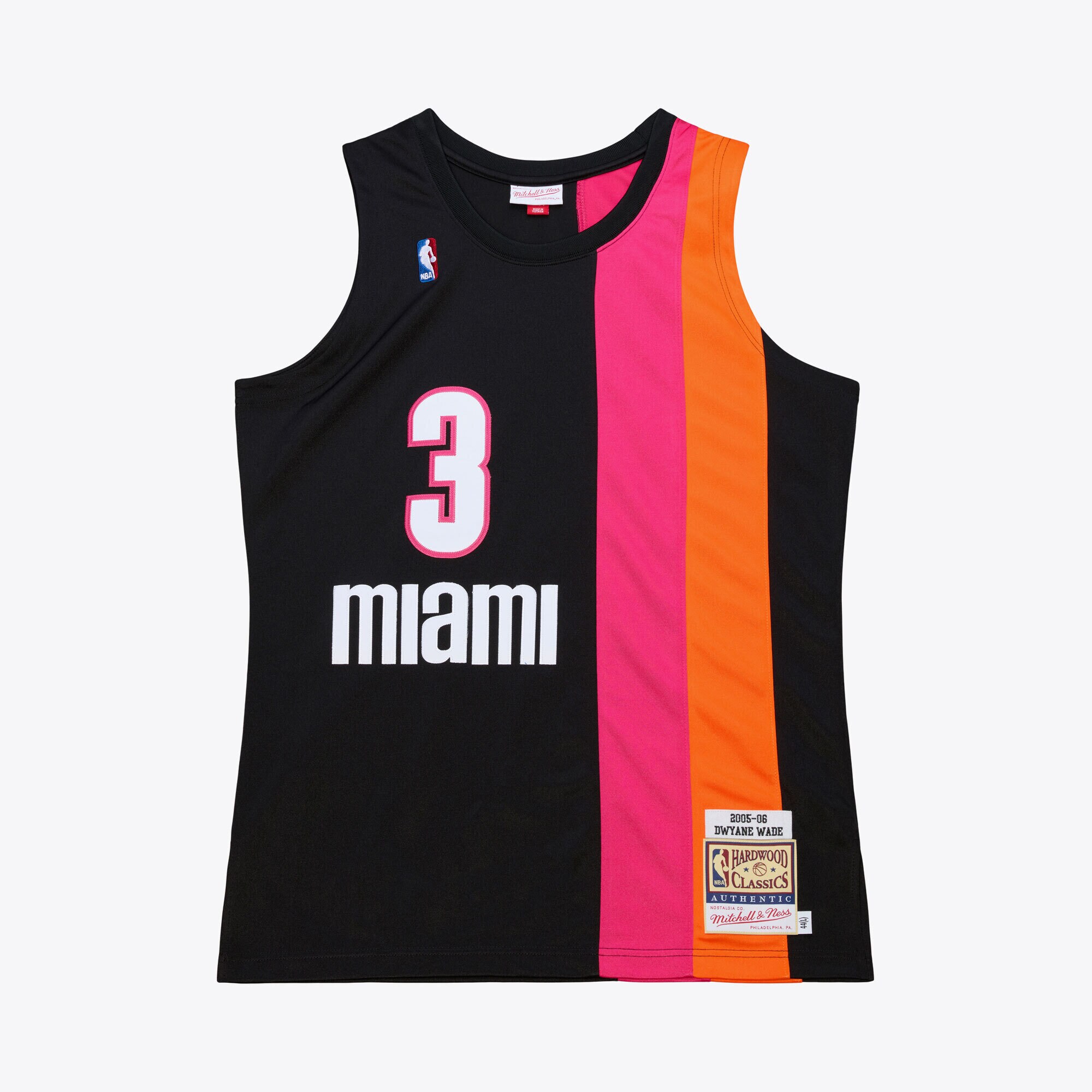 【公式グッズ】NBA ヒート ドウェイン・ウェイド オーセンティック ユニフォーム Mitchell & Ness/ミッチェル＆ネス メンズ ブラック (M&N AUTHENTIC JERSEY)