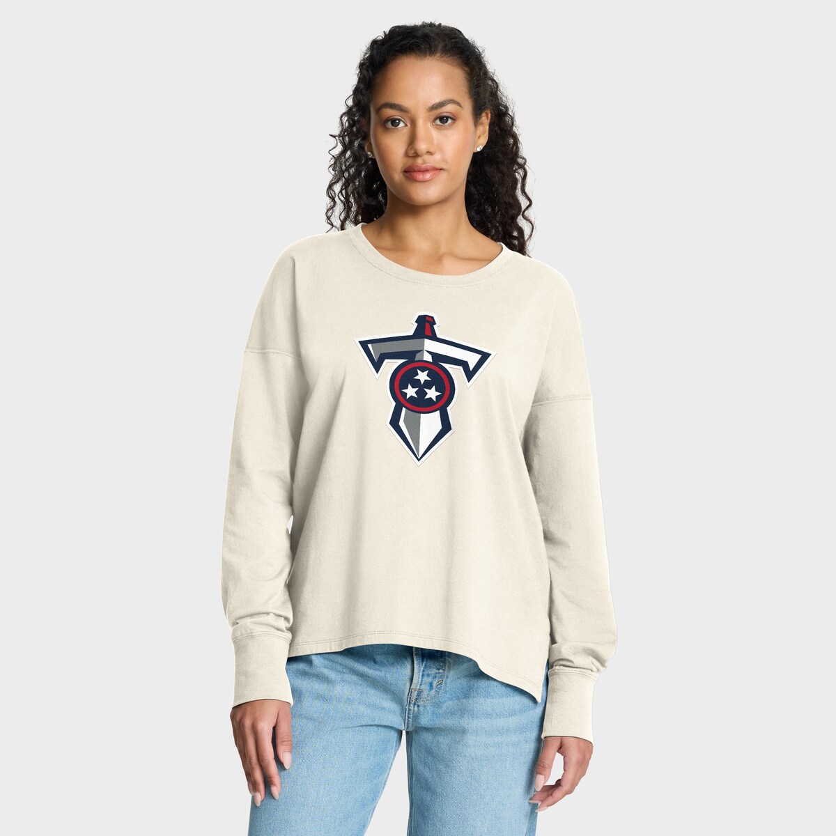 【公式グッズ】NFL タイタンズ 長袖 Tシャツ Fanatics/ファナティクス レディース クリーム (NFL Womens Dove Legacy LST - R)