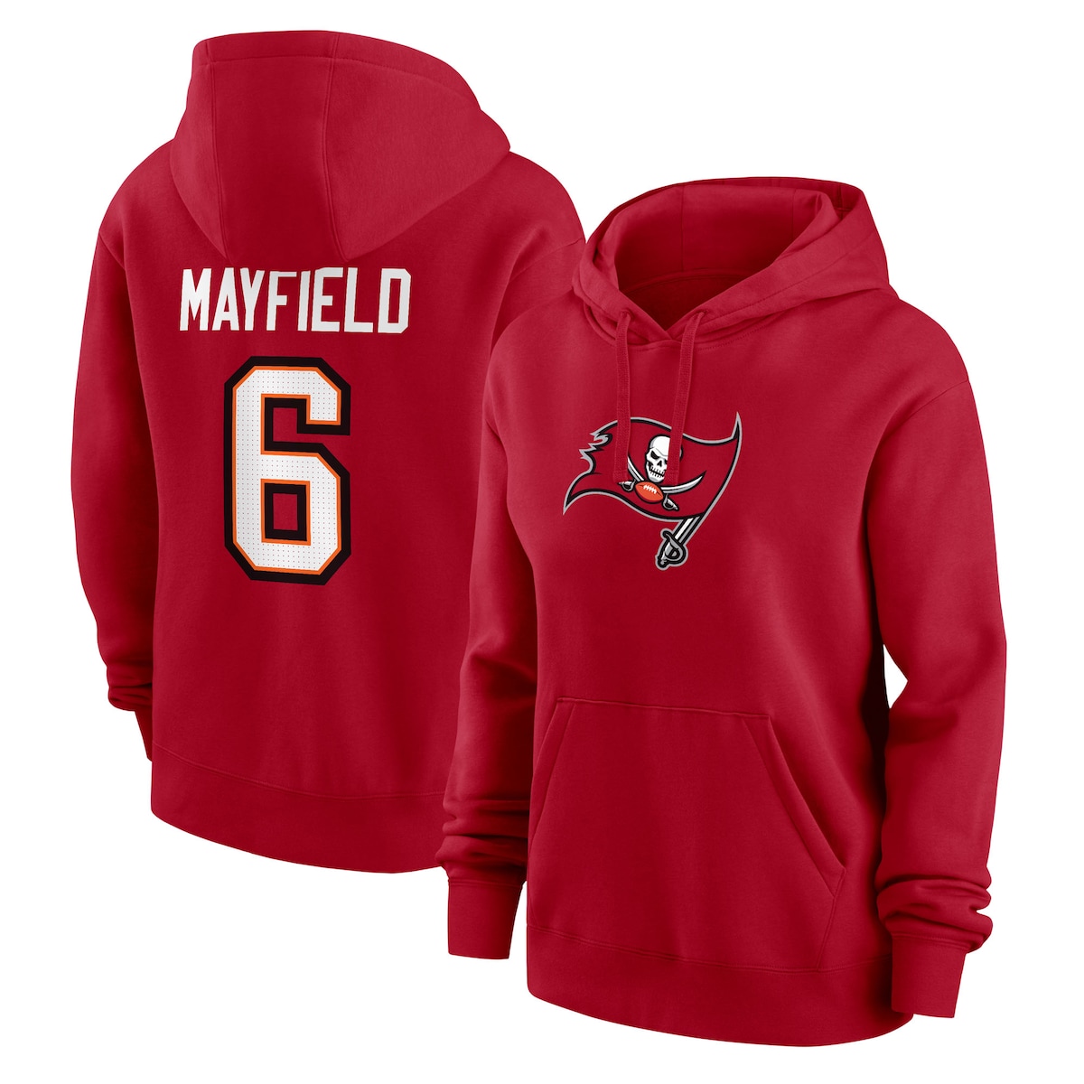 【公式グッズ】NFL バッカニアーズ ベイカー・メイフィールド フリース パーカー Nike/ナイキ レディース レッド (25 Women's Nike Player N&N Fleece Hood)