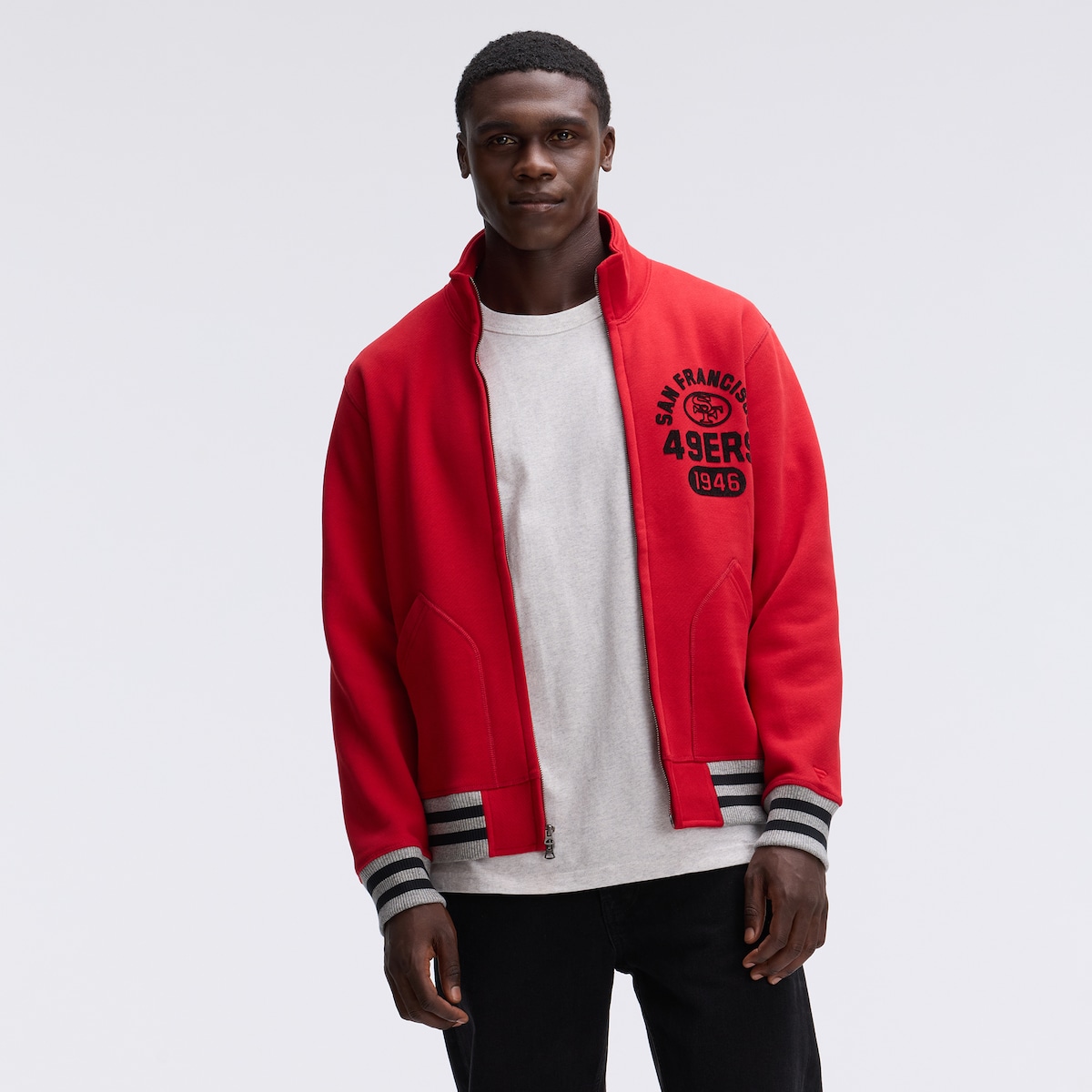 【公式グッズ】NFL 49ers ジャケット Fanatics/ファナティクス メンズ スカーレット (25 Men's Fanatics IconicFleece Full Zip Jacket)