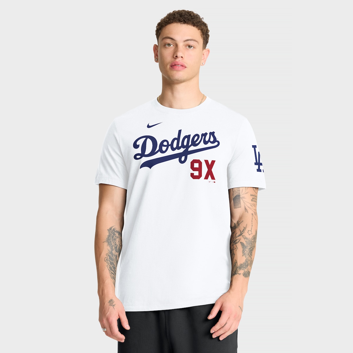 【公式グッズ】MLB ドジャース Tシャツ Nike/ナイキ メンズ ホワイト (Mens Nike Dodgers 9x Champs SS Tee)