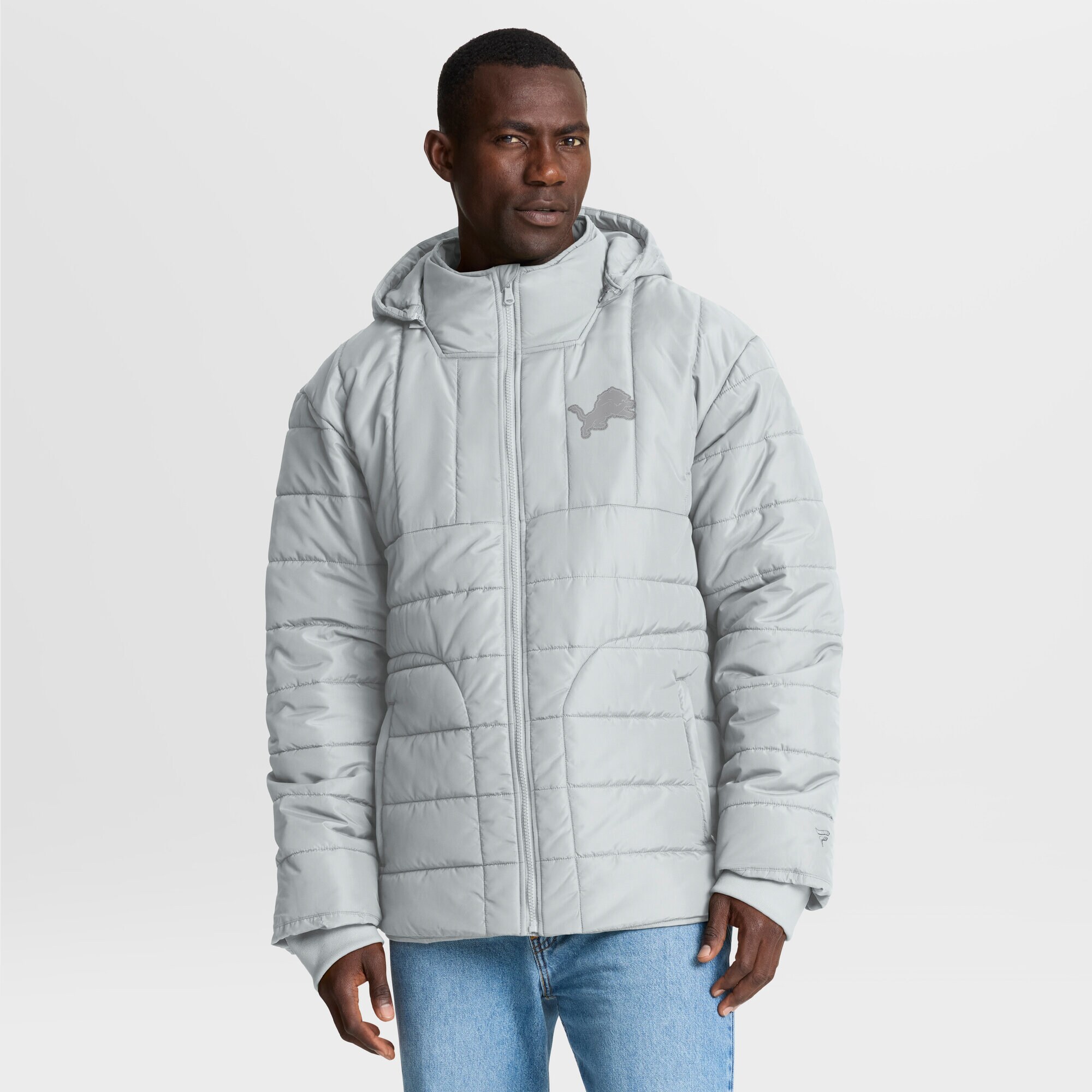 【公式グッズ】NFL ライオンズ ジャケット Fanatics/ファナティクス メンズ グレイ (Level Up Men's FZ Hooded Jacket)