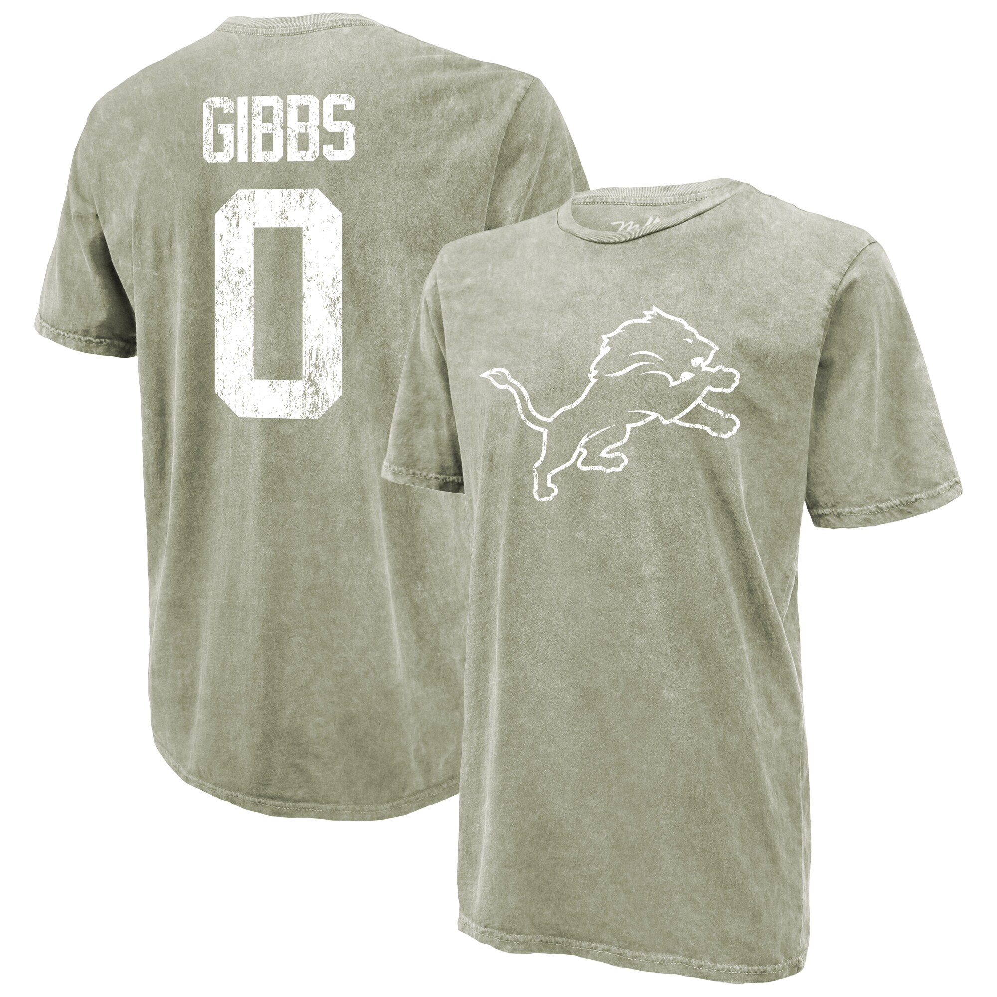 【公式グッズ】NFL ライオンズ ジャミール・ギブズ ネーム&ナンバー Tシャツ Majestic/マジェスティック メンズ (Men's Majestic Threads NFL Mineral Wash SST)