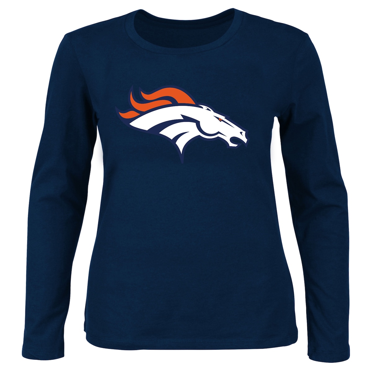 【公式グッズ】NFL ブロンコス 長袖 Tシャツ Fanatics/ファナティクス レディース ネイビー (NFL Womens Plus Basic Scoop Neck LST - R)