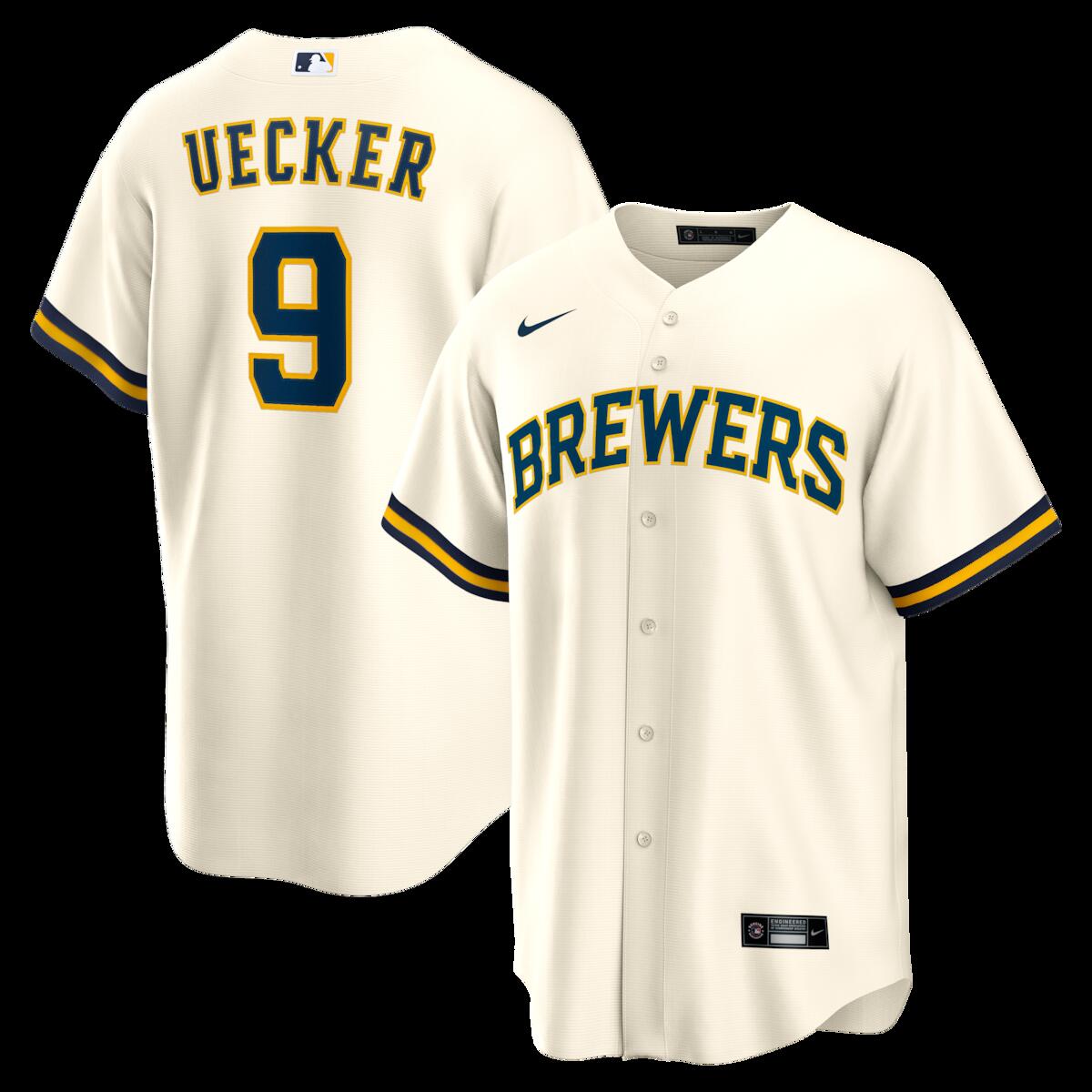 【公式グッズ】MLB ブルワーズ ボブ・ユッカー 復刻ユニフォーム Nike/ナイキ メンズ クリーム (Men's Inline Retired Player Replica Jersey) 23,368円