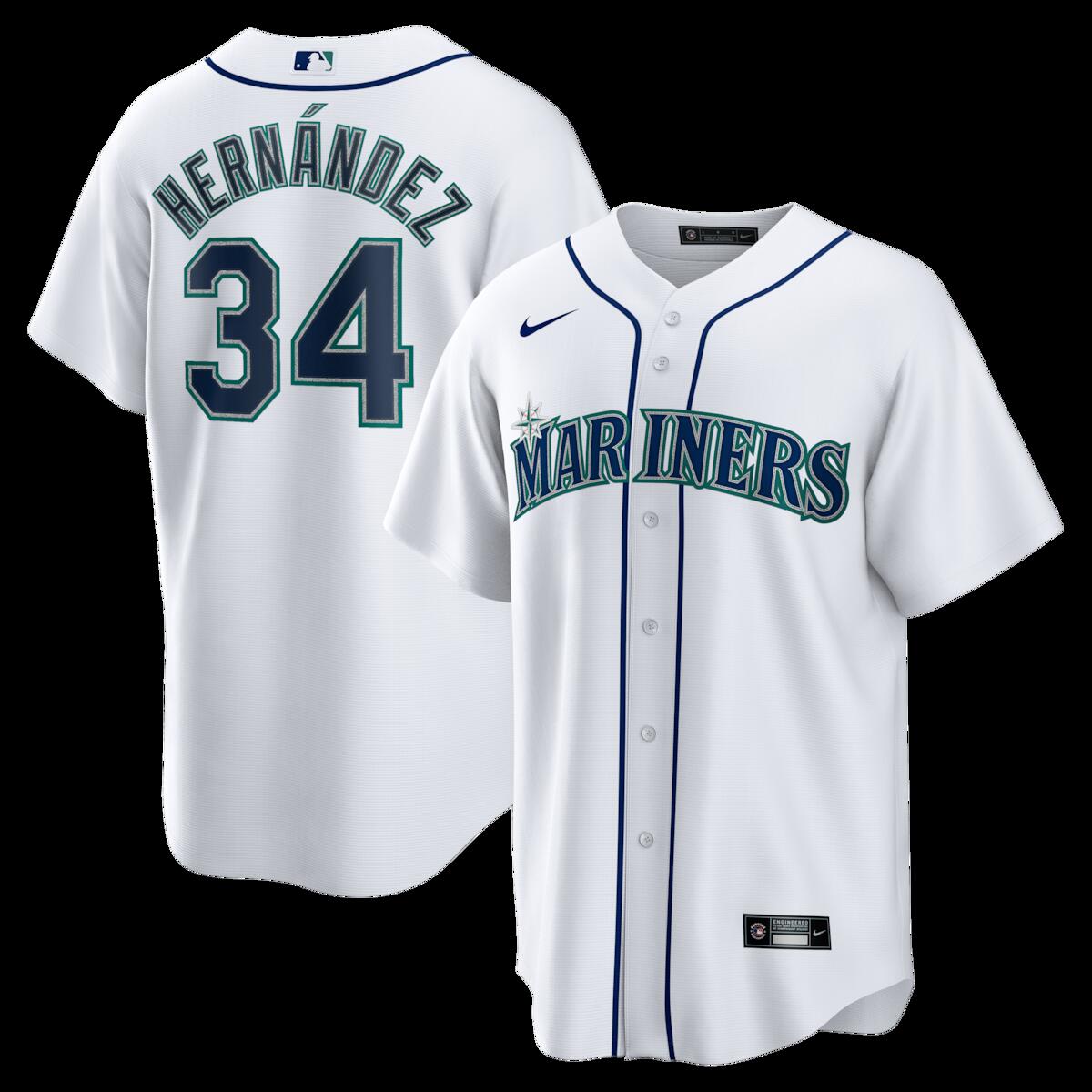 【公式グッズ】MLB マリナーズ フェリックス・ヘルナンデス 復刻ユニフォーム Nike/ナイキ メンズ ホワイト (Men's Inline Retired Player Replica Jersey)