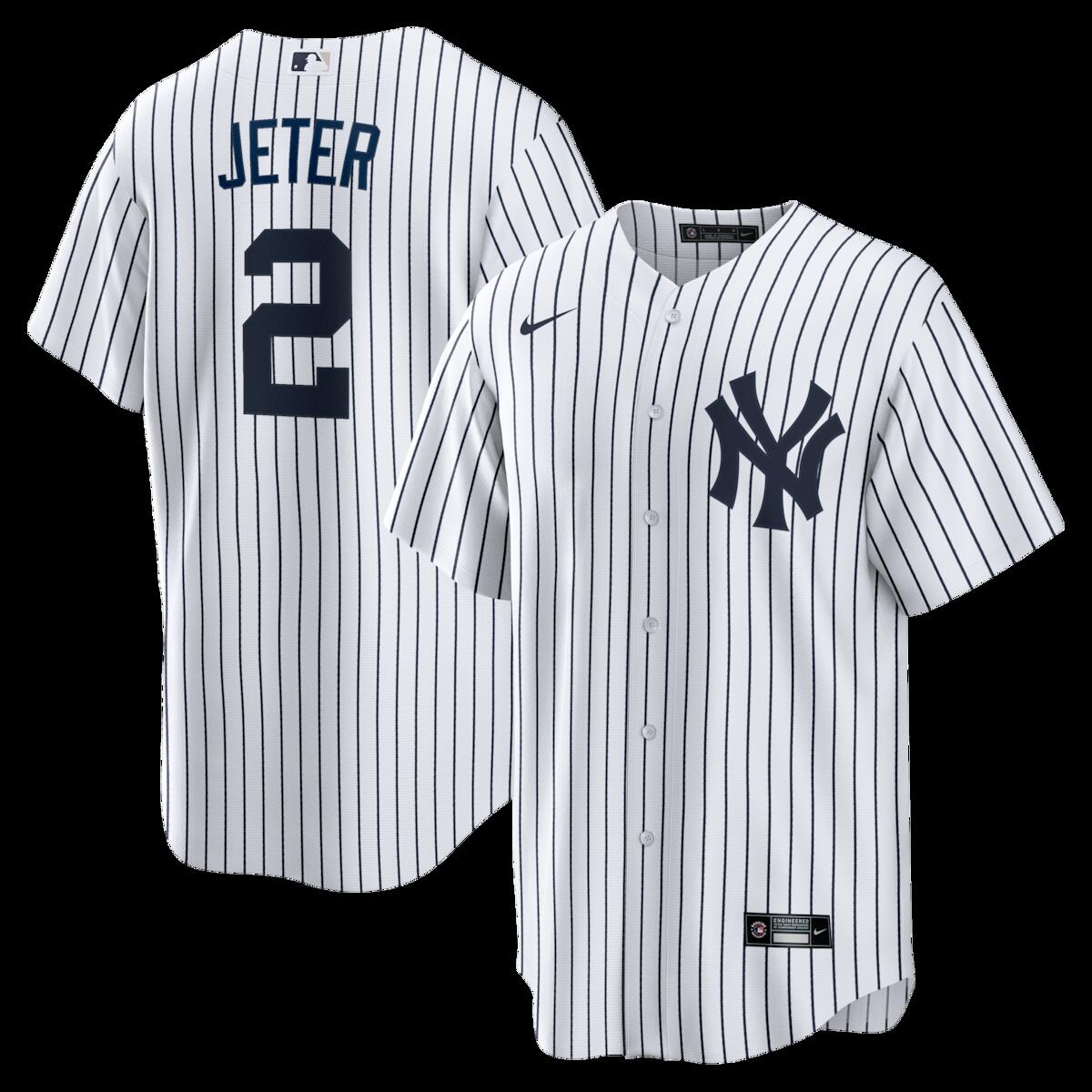 【公式グッズ】MLB ヤンキース デレク・ジーター 復刻ユニフォーム Nike/ナイキ メンズ ホワイト (Men's Inline Retired Player Replica Jersey)