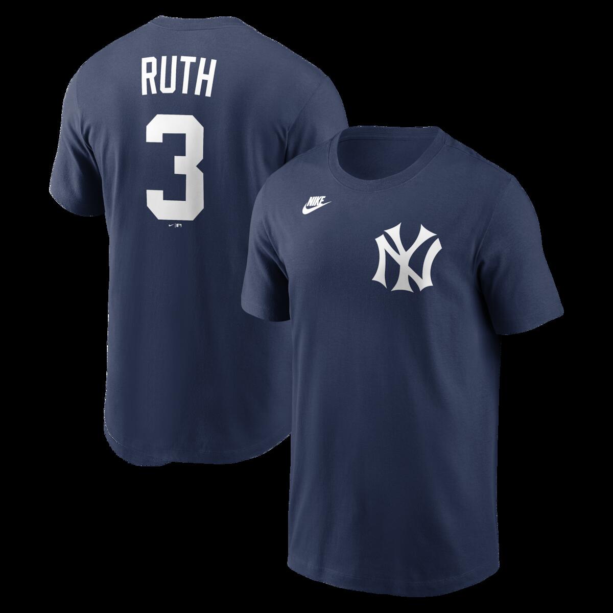 【公式グッズ】MLB ヤンキース ベーブ・ルース ネーム&ナンバー Tシャツ Nike/ナイキ メンズ ネイビー (Nike Men's Cooperstown N&N Tee - 2026)|Fanatics公式ストア 店