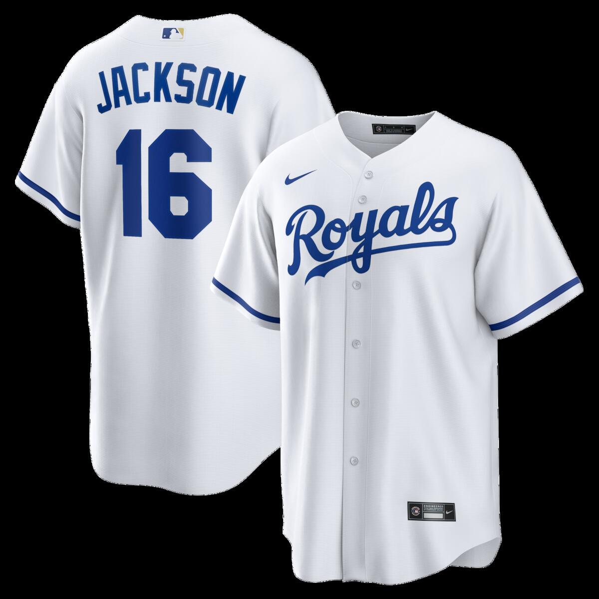 【公式グッズ】MLB ロイヤルズ ボー・ジャクソン 復刻ユニフォーム Nike/ナイキ メンズ ホワイト (Men's Inline Retired Player Replica Jersey)