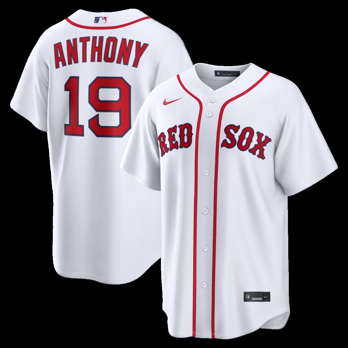 【公式グッズ】MLB レッドソックス ローマン・アンソニー ホーム ユニフォーム （レプリカ） Nike/ナイキ メンズ ホワイト (Nike 2026 Men's Replica RP26 Core Jersey - Starter Player)