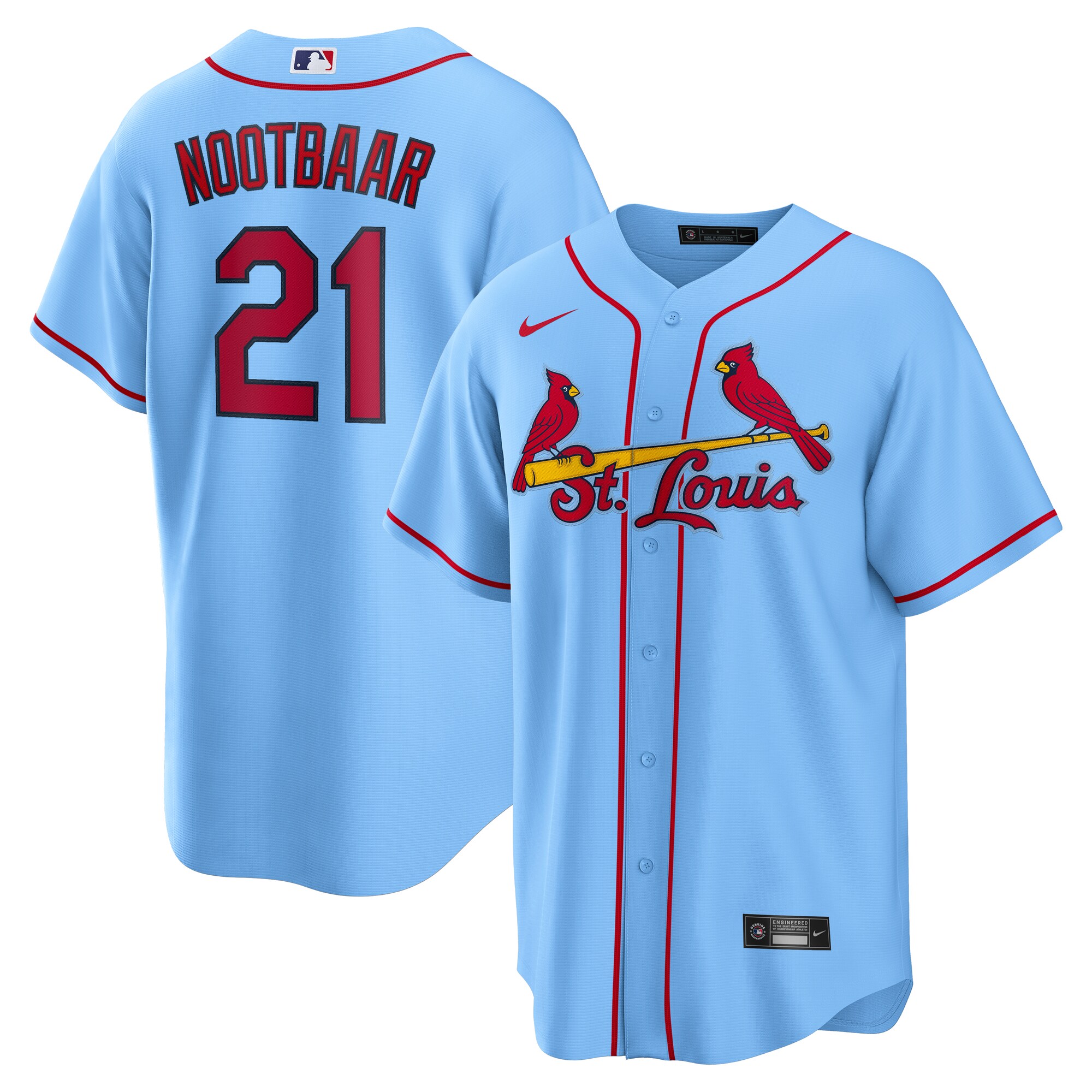 【公式グッズ】MLB カージナルス ラーズ・ヌートバー オルタネイト ユニフォーム (レプリカ) Nike/ナイキ メンズ ライトブルー (Men’s T770 Replica Jersey ― CORE Inline ― Starter Player)