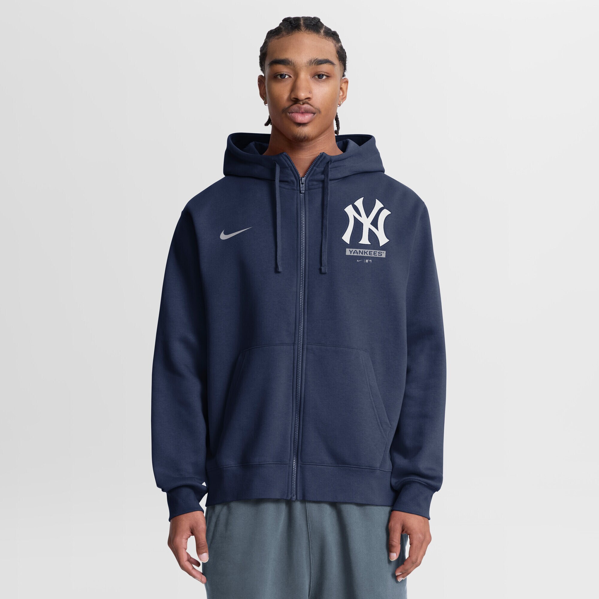【公式グッズ】MLB ヤンキース ジップアップ パーカー Nike/ナイキ メンズ ネイビー (Men's Nike MLB Lockup Full Zip Fleece)