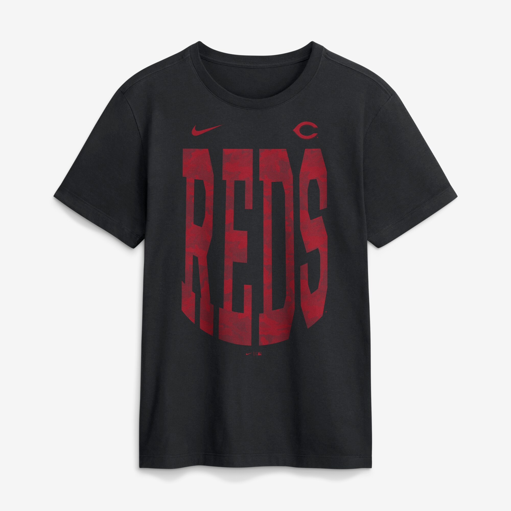 【公式グッズ】MLB レッズ Tシャツ Nike/ナイキ メンズ ブラック (Nike Men's MLB Camo Cotton Tee)｜Fanatics公式ストア 店
