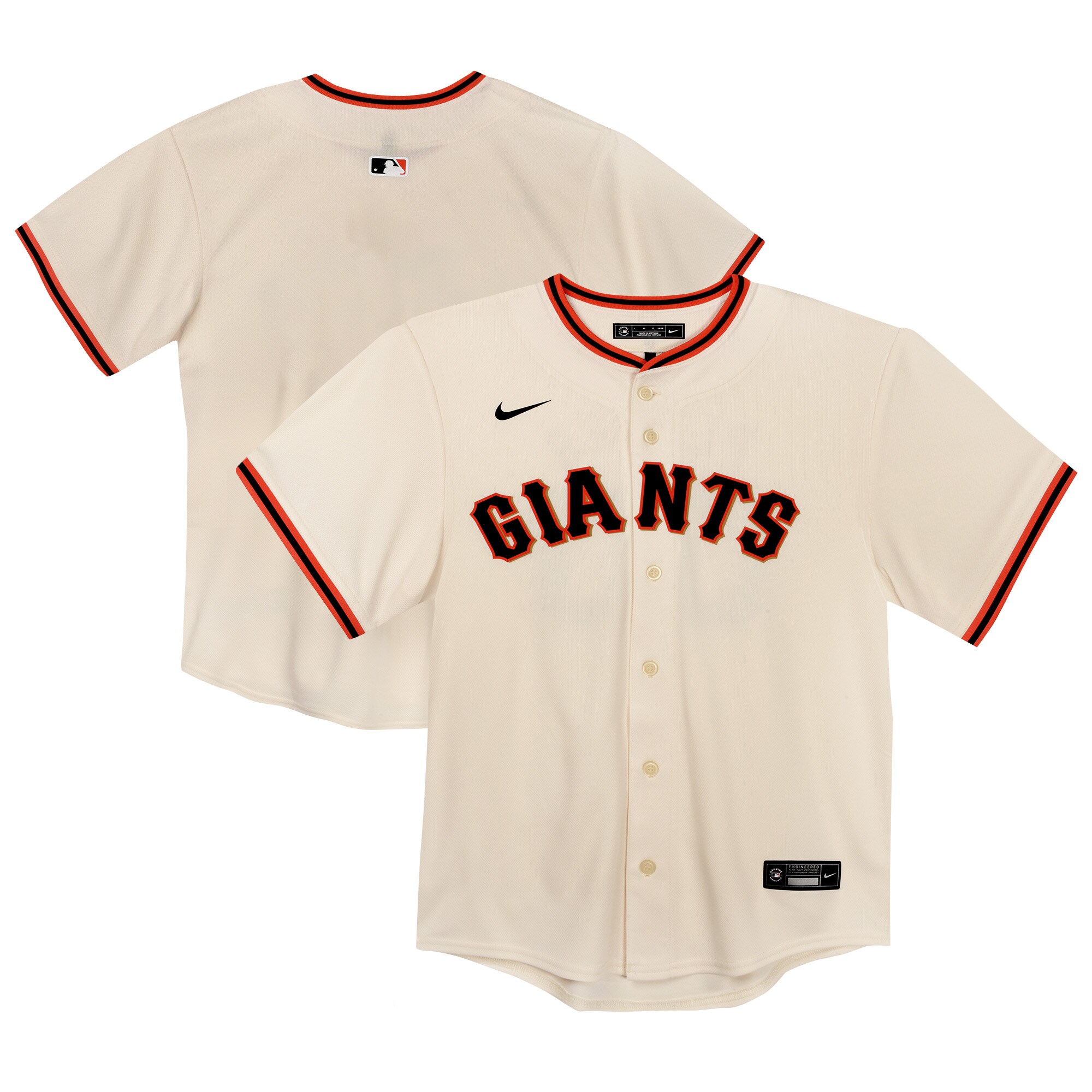 【公式グッズ】MLB ジャイアンツ ユニフォーム Nike/ナイキ トドラー・幼児サイズ クリーム (Toddler 2-4 Game Jersey - Team Front)