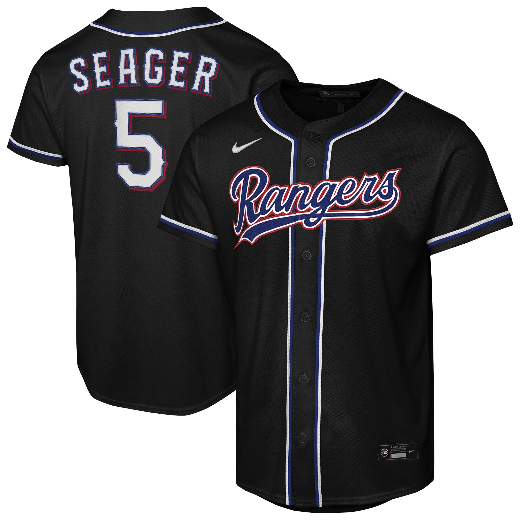 【公式グッズ】MLB レンジャーズ コーリー・シーガー レプリカ ユニフォーム Nike/ナイキ キッズサイズ ブラック (Youth 8-20 Black Fashion Jersey - Player)｜Fanatics公式ストア 店