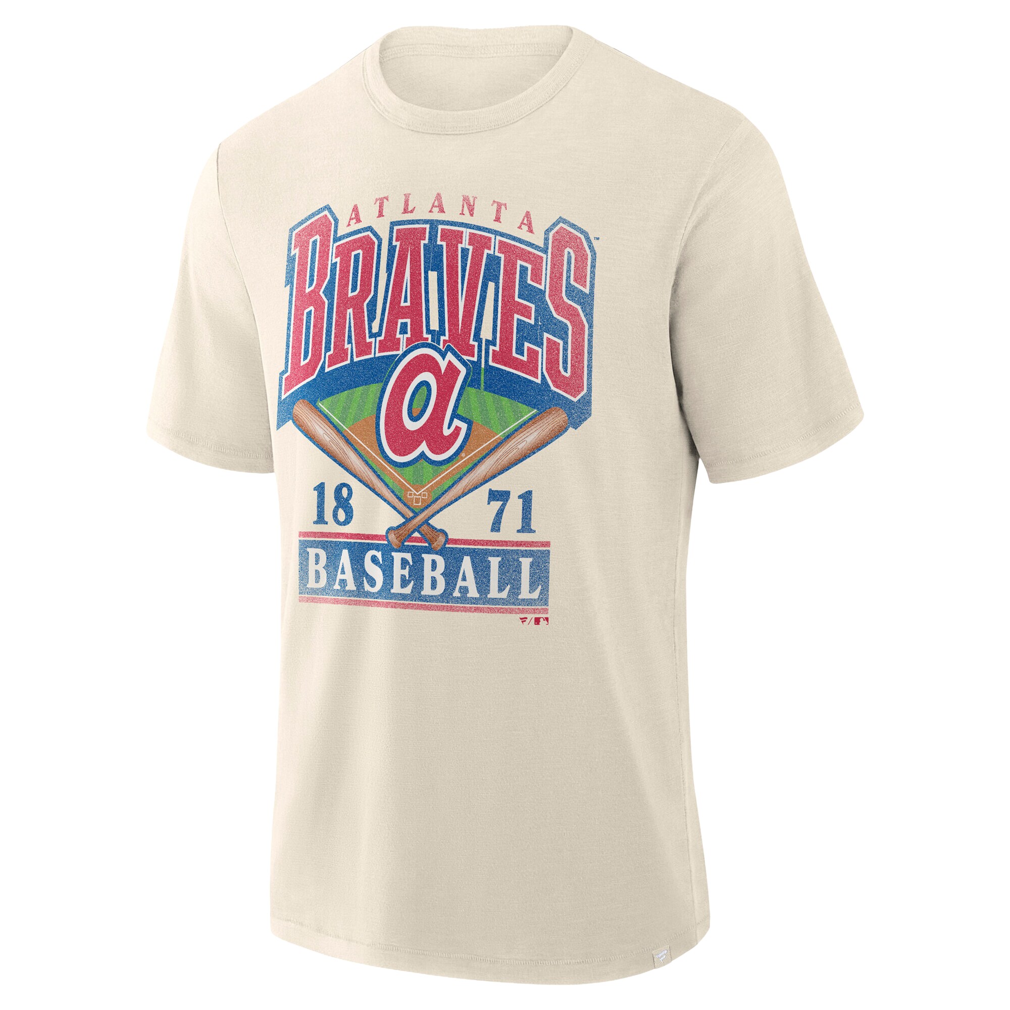 【公式グッズ】MLB ブレーブス Tシャツ （大きいサイズ） Fanatics/ファナティクス メンズ クリーム (S/S SCREEN TEE)